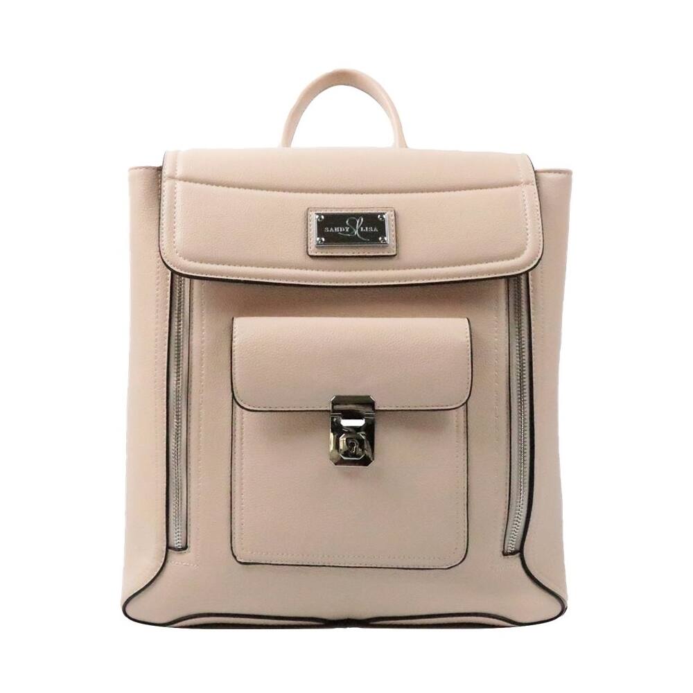 Front. Sandy Lisa - Amalfi Laptop Backpack - Beige.