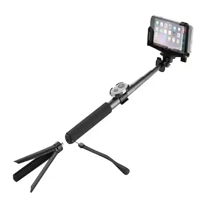 Angle. Cygnett - Mini Tripod / Selfie Stick - Black.