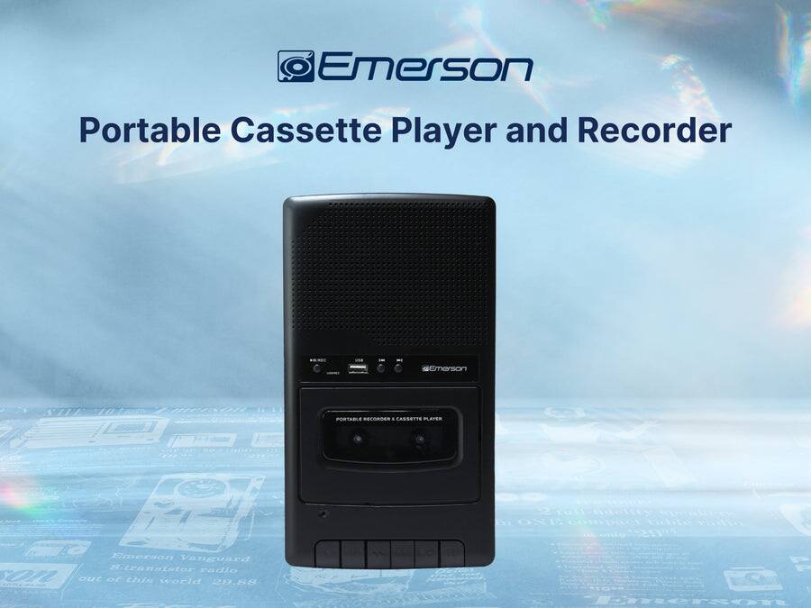 Emerson Portable Cassette Player and Recorder  
Emerson PORTABLE RECORDER . CASSETTE PLAYER 2100  
Emerson Vanguard 8-transistor radio  
"out of this world" 29.88