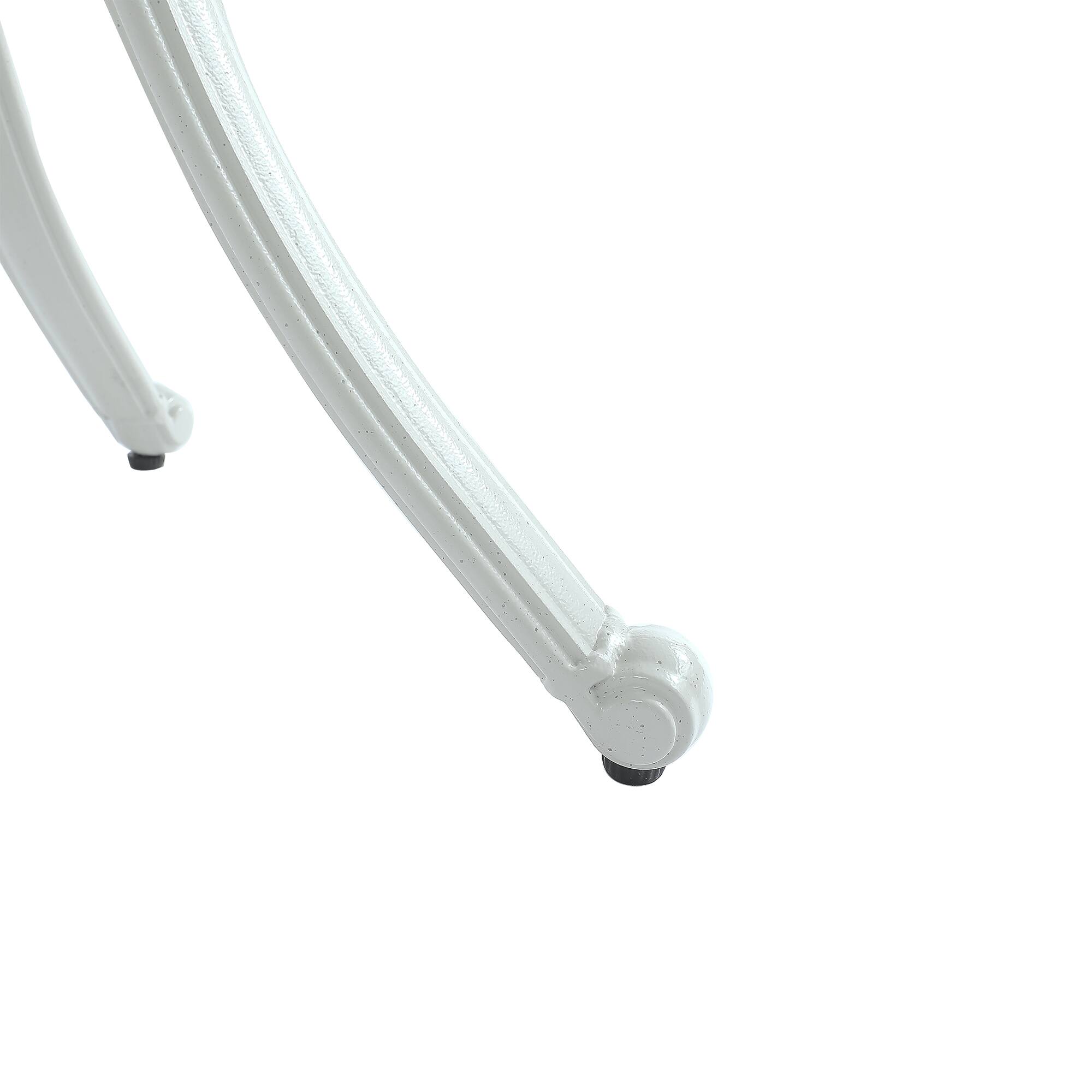 Alt View 4. Mondawe - Round Cast Aluminum Patio Table Outdoor Bistro Table - White.