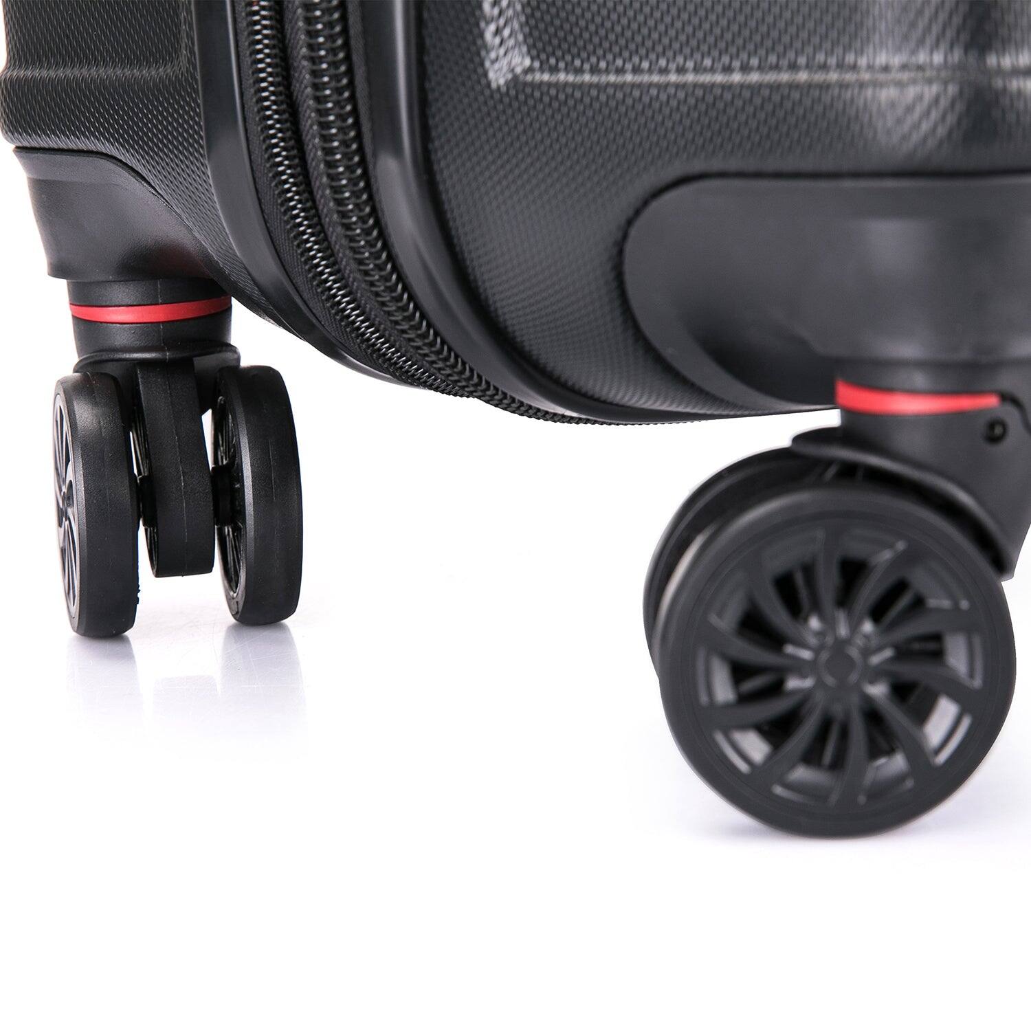 Alt View 3. DUKAP - Zonix Lightweight Hardside Spinner Luggage 30" Luggage - BLACK.