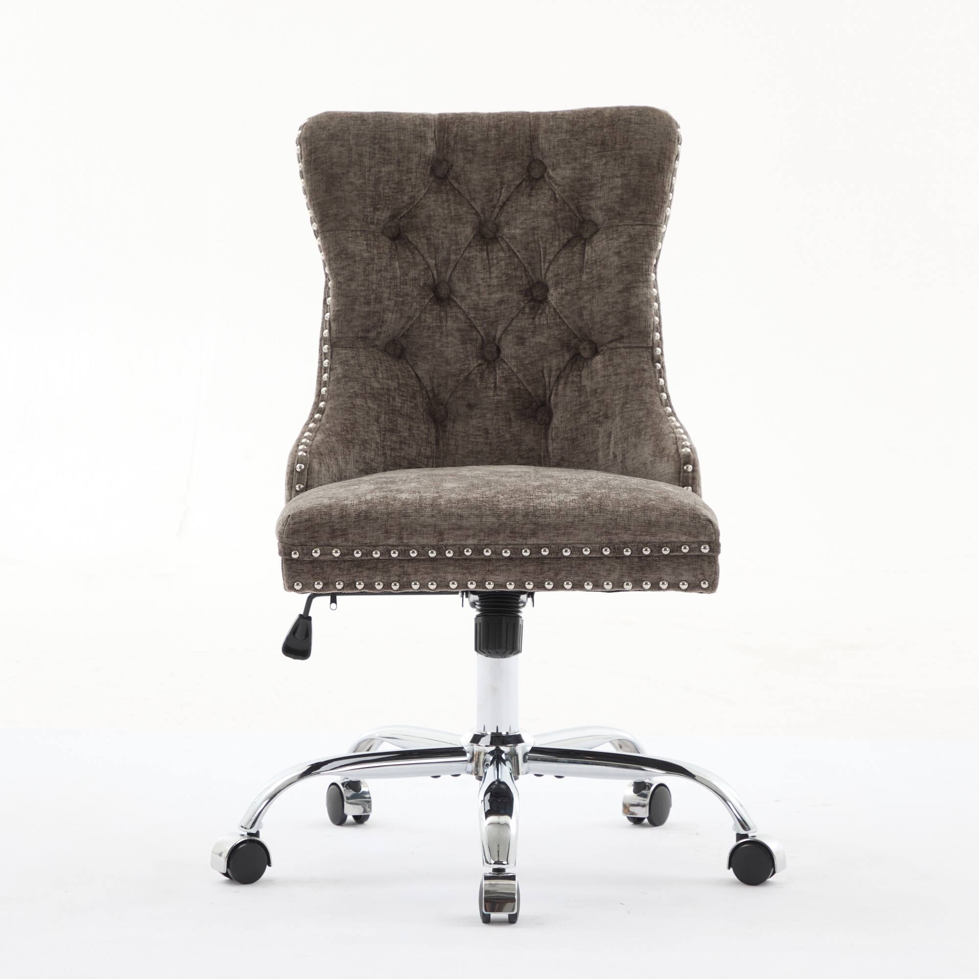 Alt View 6. Spaco - Spaco Office Chair, Executive Chair with Modern Chenille, Tufted Button, Chrome Base, Adjustable Swivel, for Home Office - Gray.