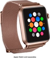 Platinum™ - Magnetic Stainless Steel Mesh Band for Apple Watch™ 42mm, 44mm and 45mm - Gold - Angle_Zoom
