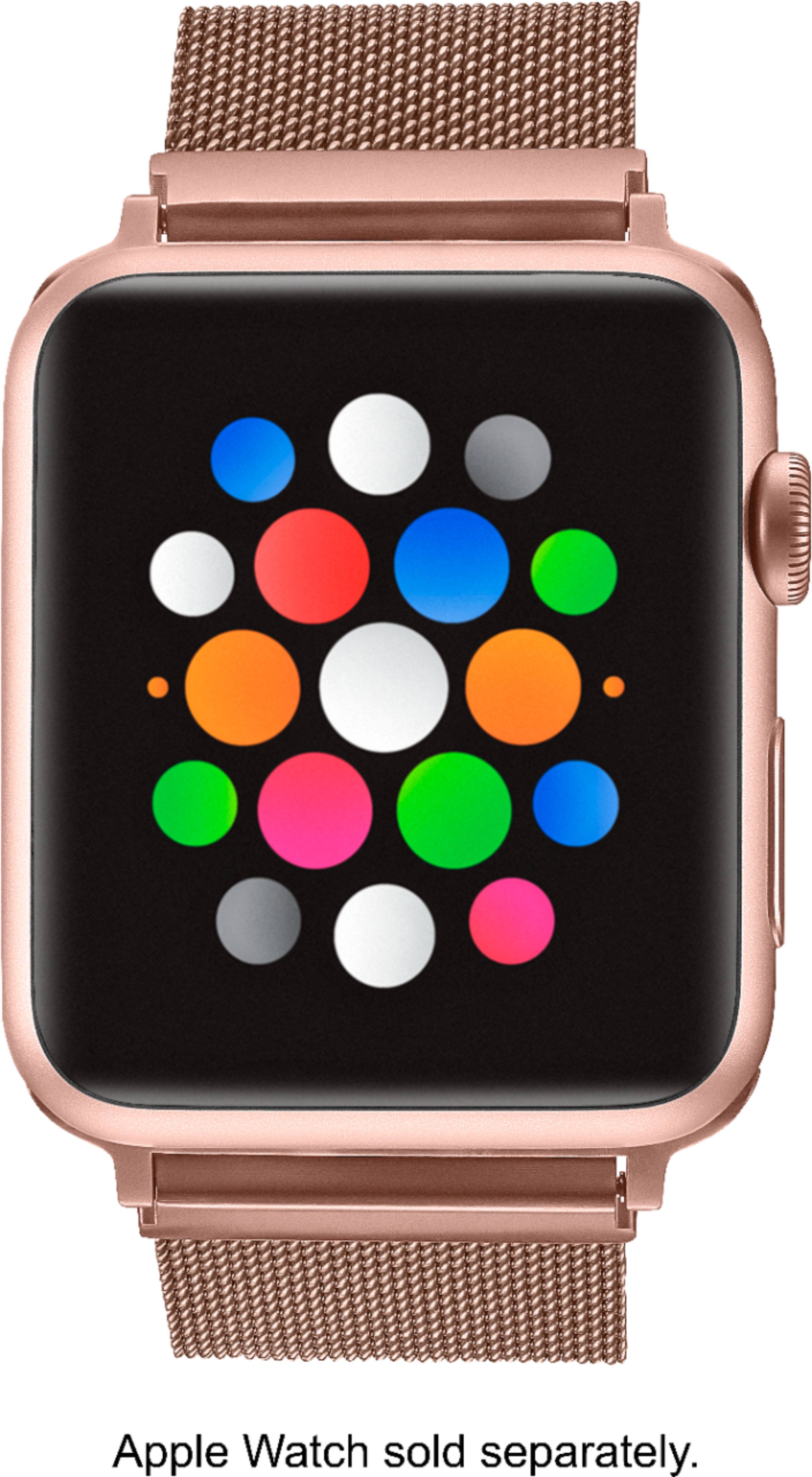 Alt View 11. Platinum™ - Magnetic Stainless Steel Mesh Band for Apple Watch 42mm, 44mm, 45mm (Series 1-9) and Apple Watch Ultra Series 1-2 49mm - Rose Gold.