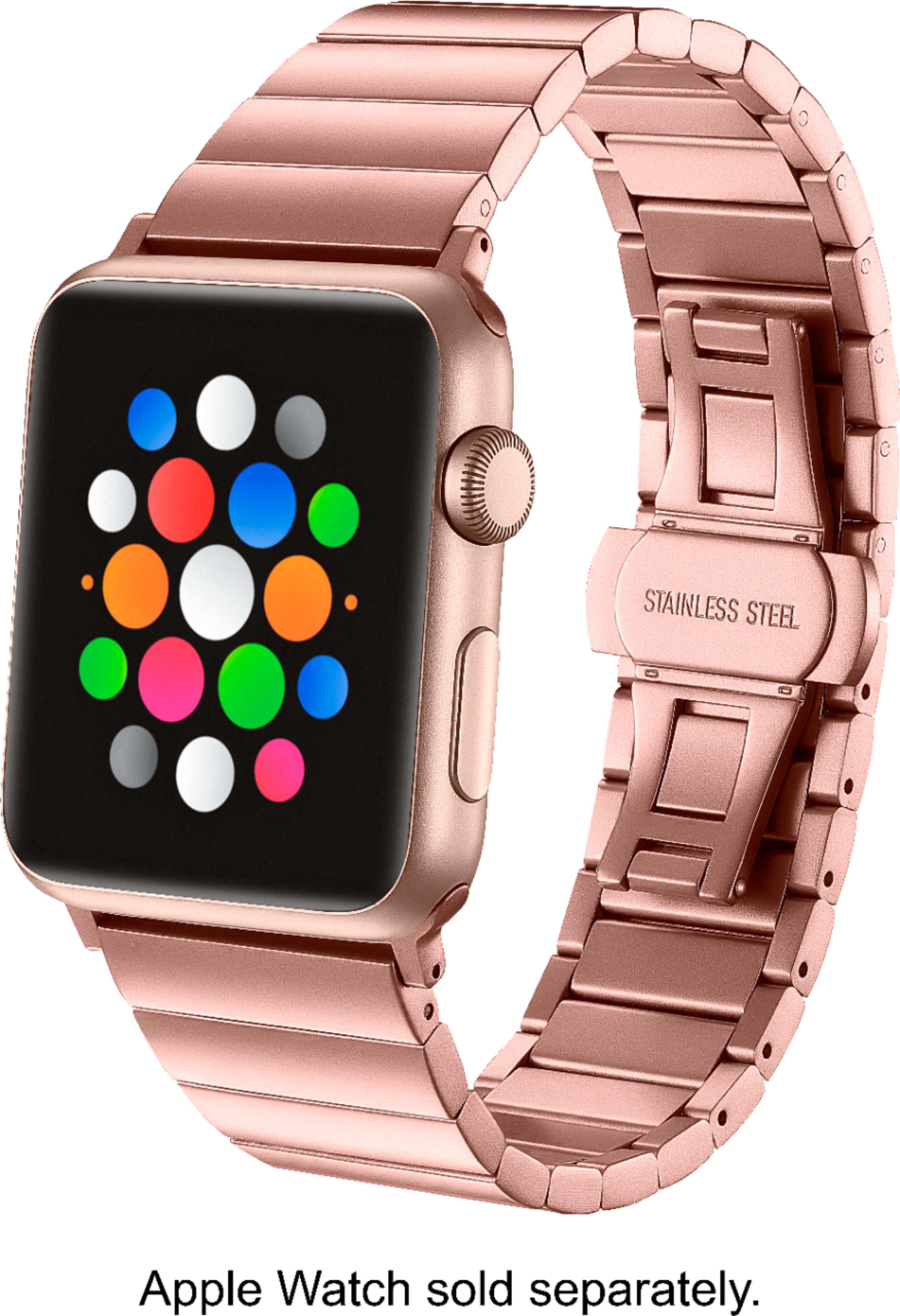 Rose Gold Glossy Matte Link Strap For Apple Watch 44MM 45MM Series 4 5 6 7  8 9 SE SE 2 Gen - Starelabs® India
