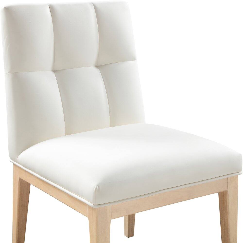Alt View 4. Meridian Furniture - Adrian Cream Vegan Leather Dining Side Chair, Set of 2 - Beige.