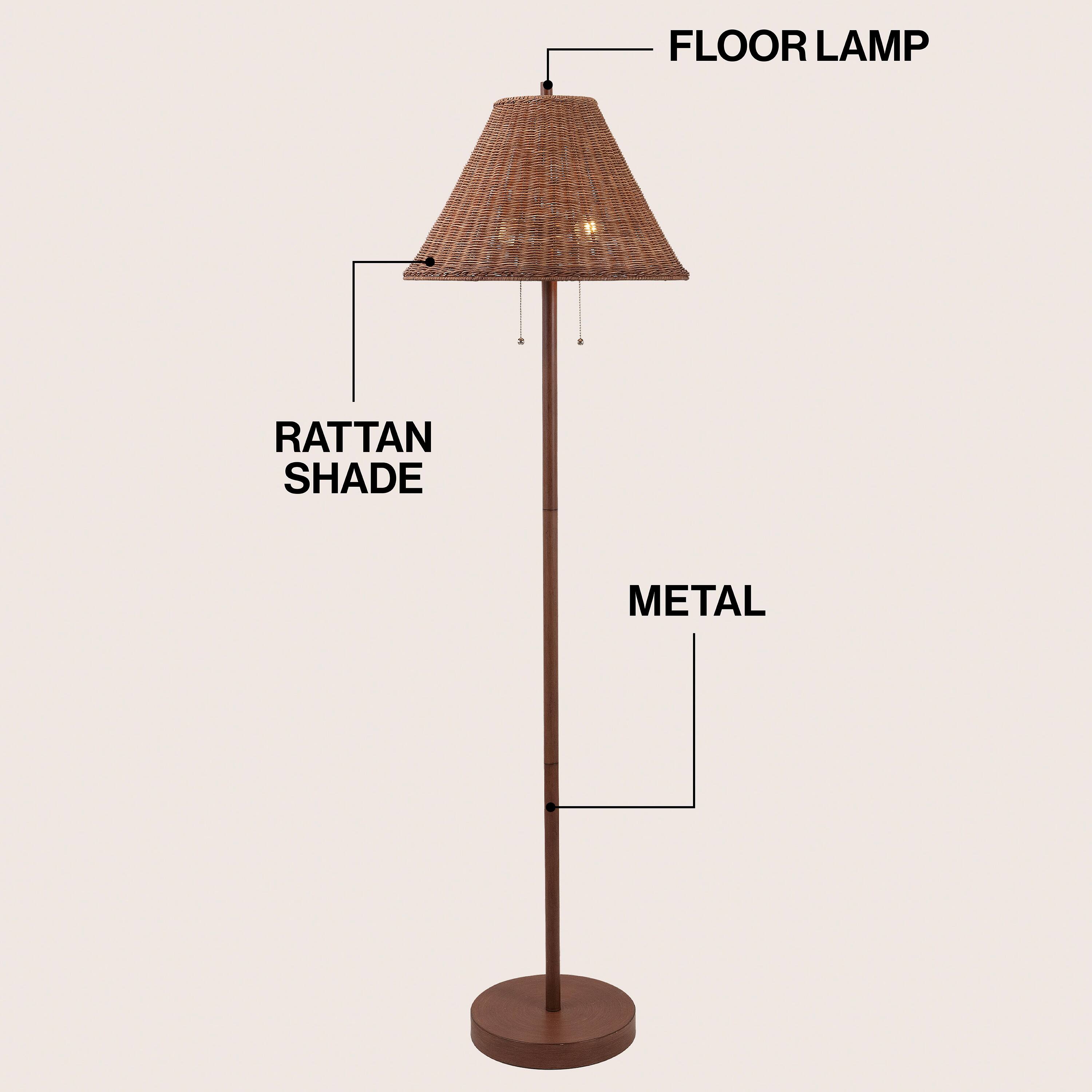 FLOOR LAMP  
RATTAN SHADE  
METAL