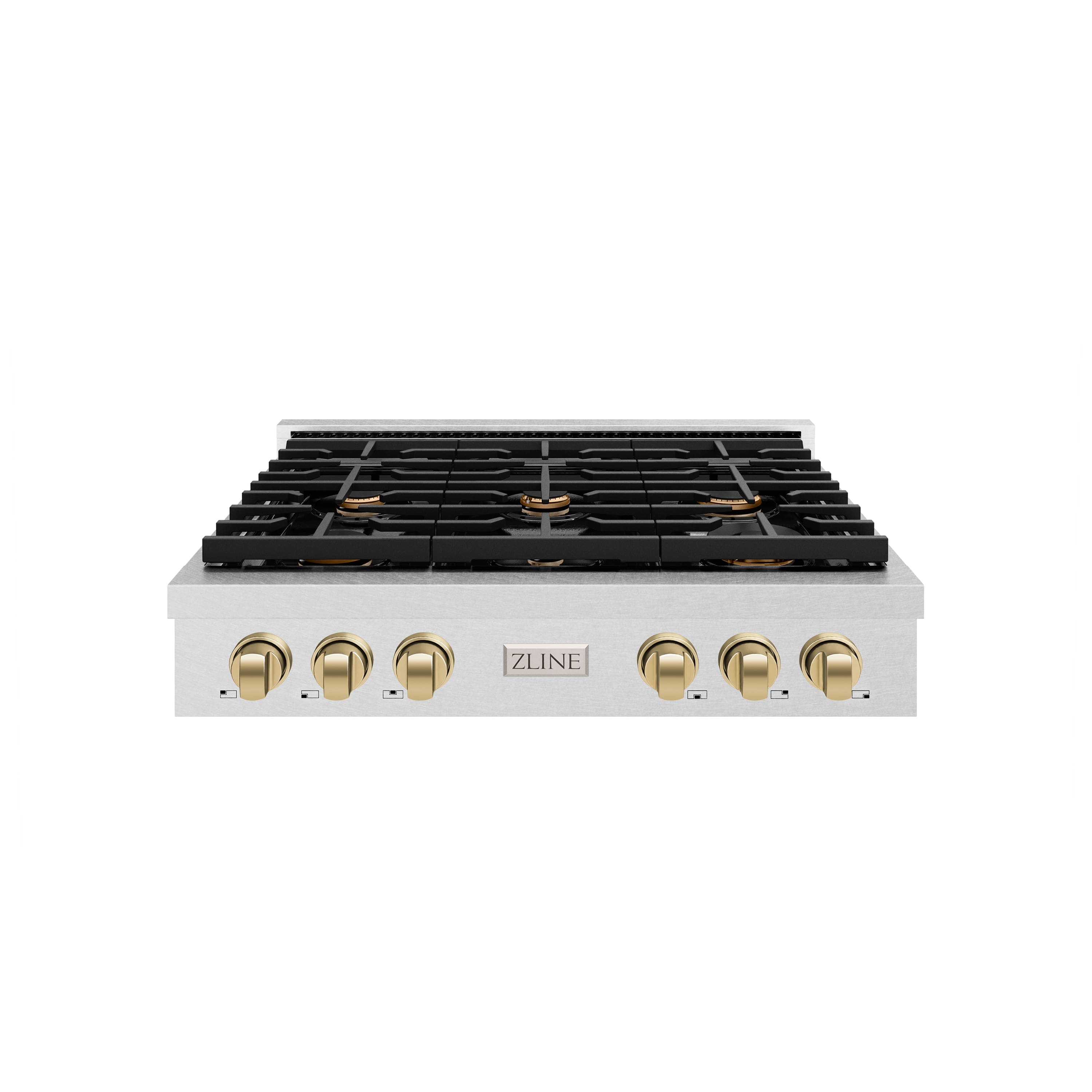 ZLINE - 36 in. Autograph Paramount Gas Rangetop with Bronze Accents (SRTSZ-36-CB) - Stainless Steel - Front_Zoom