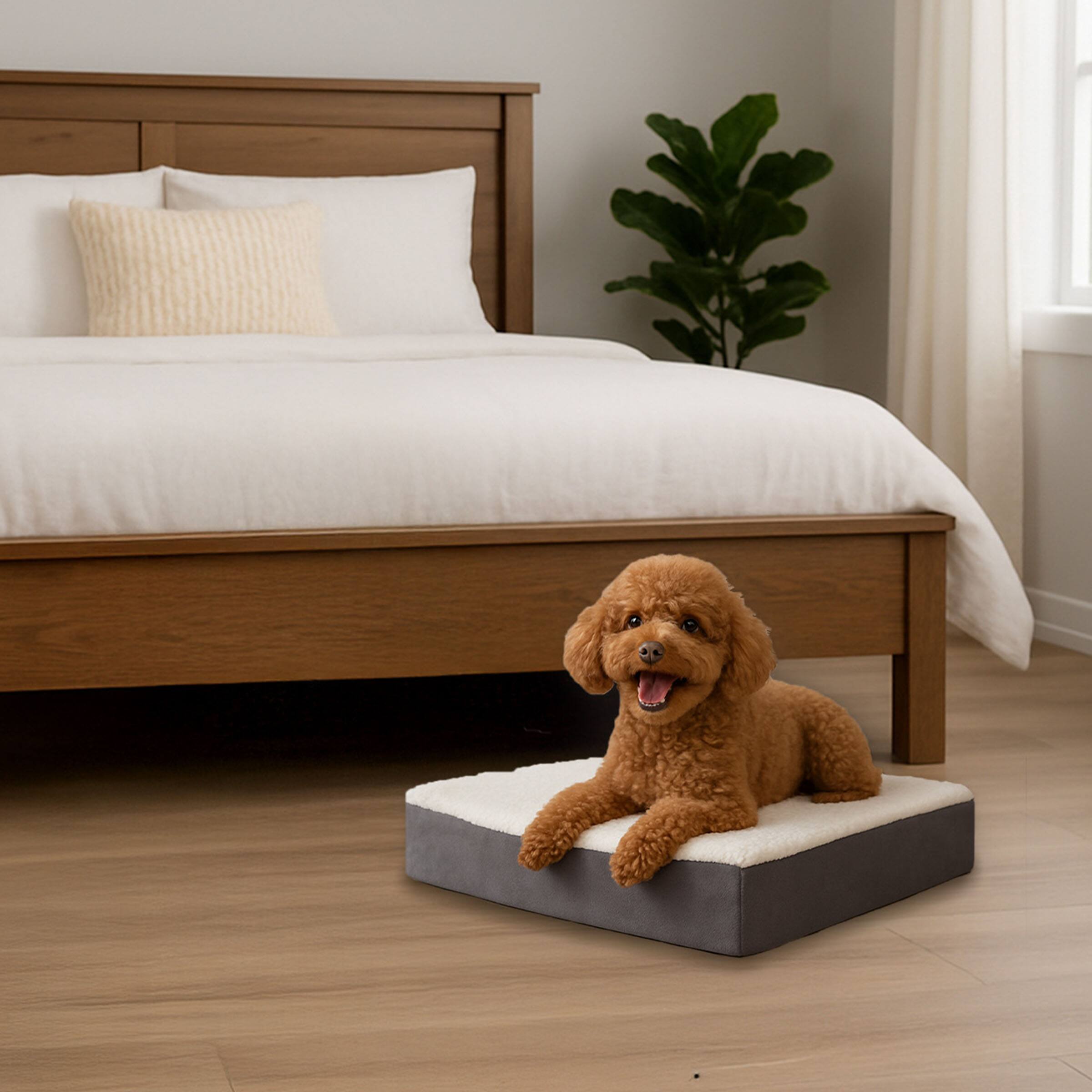 Alt View 7. PetMaker - Orthopedic Dog Bed 2-Layer Memory Foam Crate Mat with Machine Washable Cover 20x15 Pet Bed for Small Dogs Up to 20lbs - Gray.
