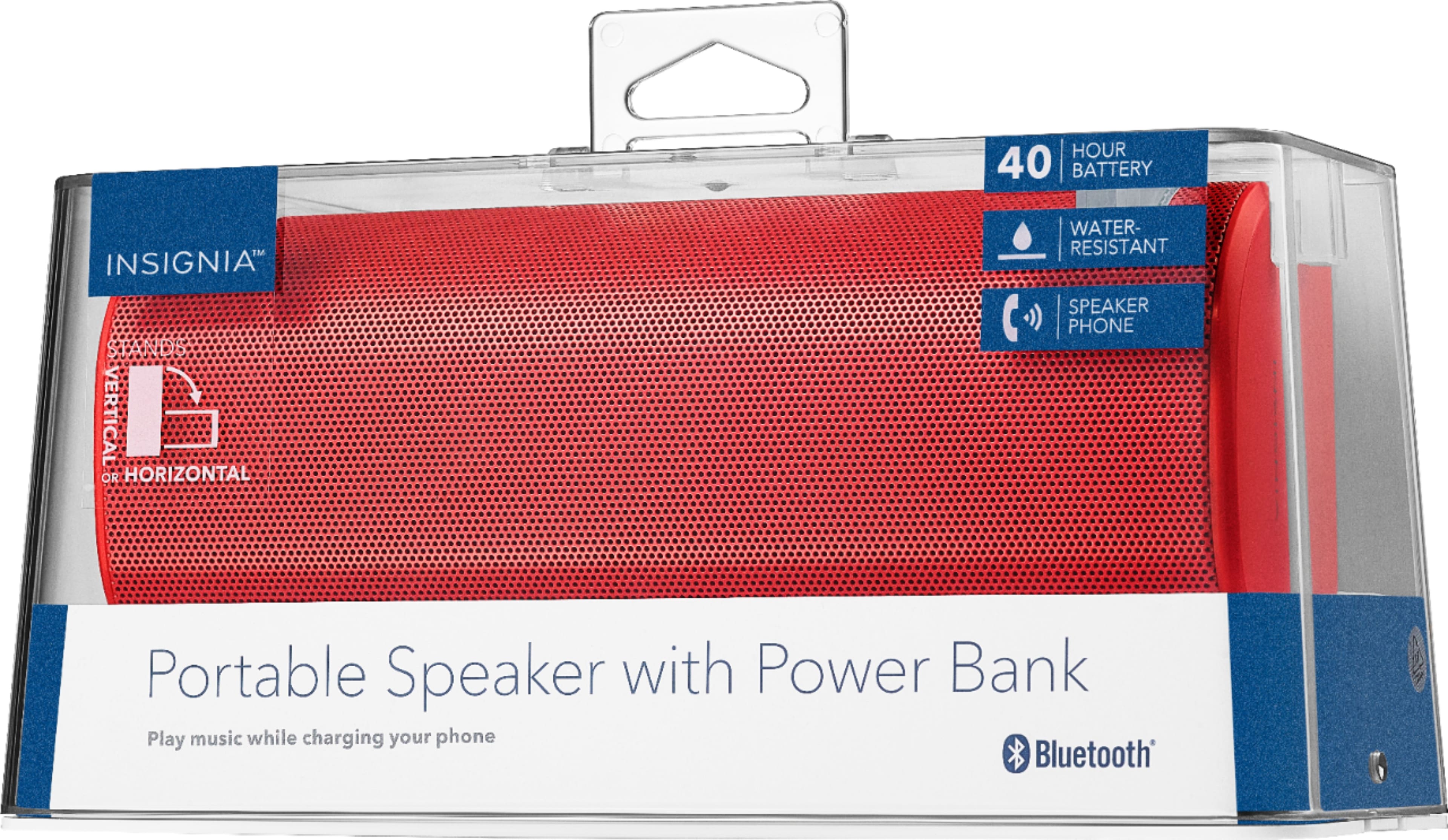 Best Buy: Insignia™ BRICK 2 Portable Bluetooth Speaker Red NS-SPBTBRICK2-R