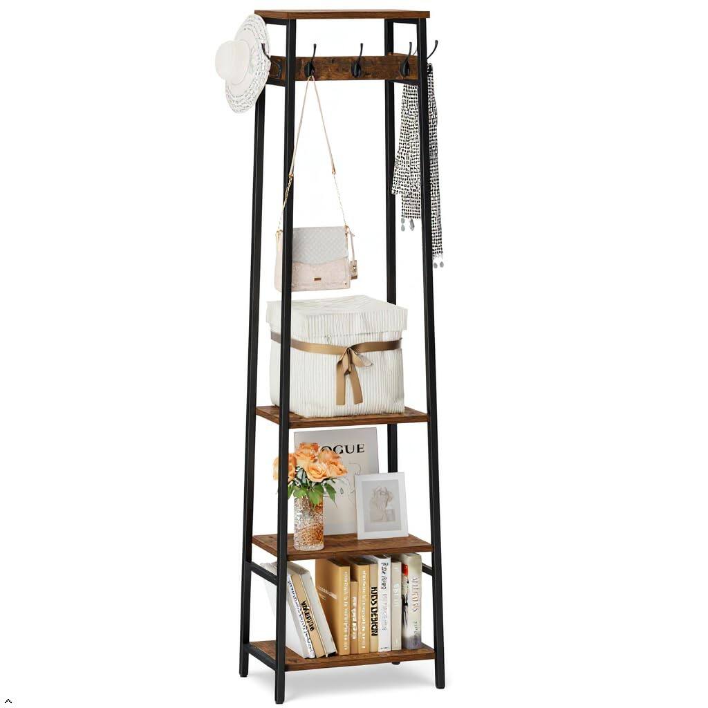 Rustic Brown and Black 3 Shelves