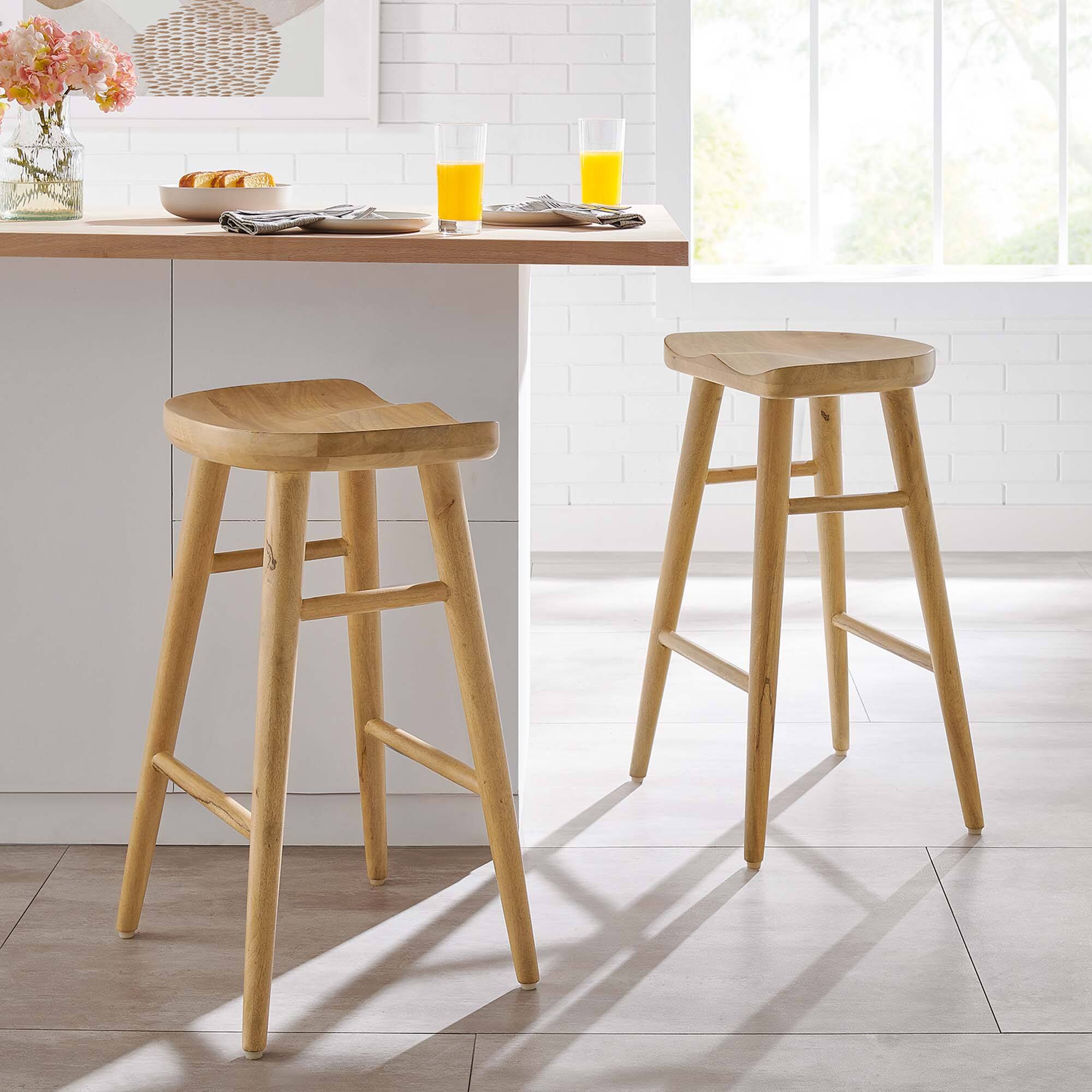 Alt View 5. Modway - Saville Backless Wood Counter Stools Set of 2 by Modway - 0.