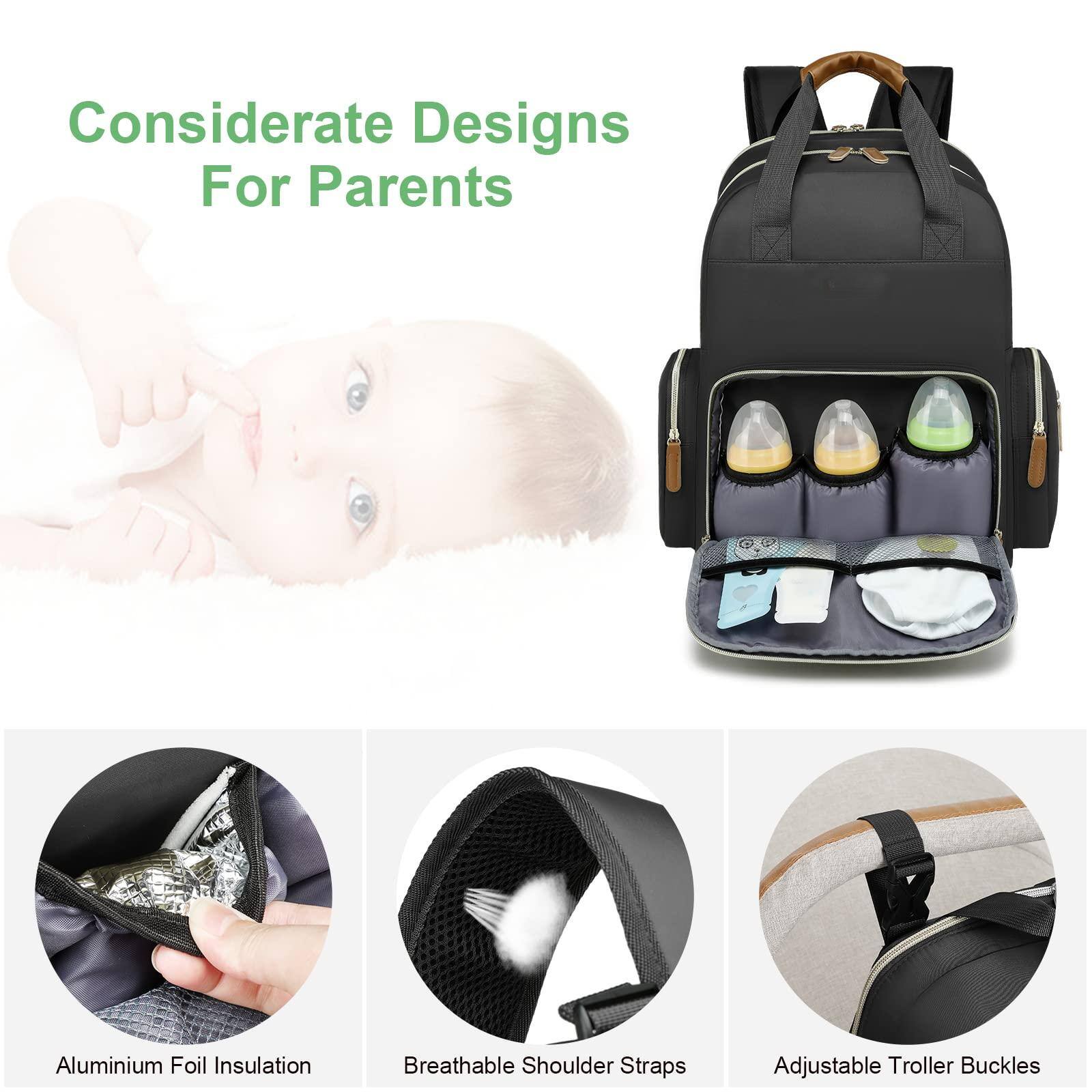 Alt View 1. Live At Space - Diaper Bag Backpack with Changing Station  Organizer for Moms Dads Large Bags - Grey.