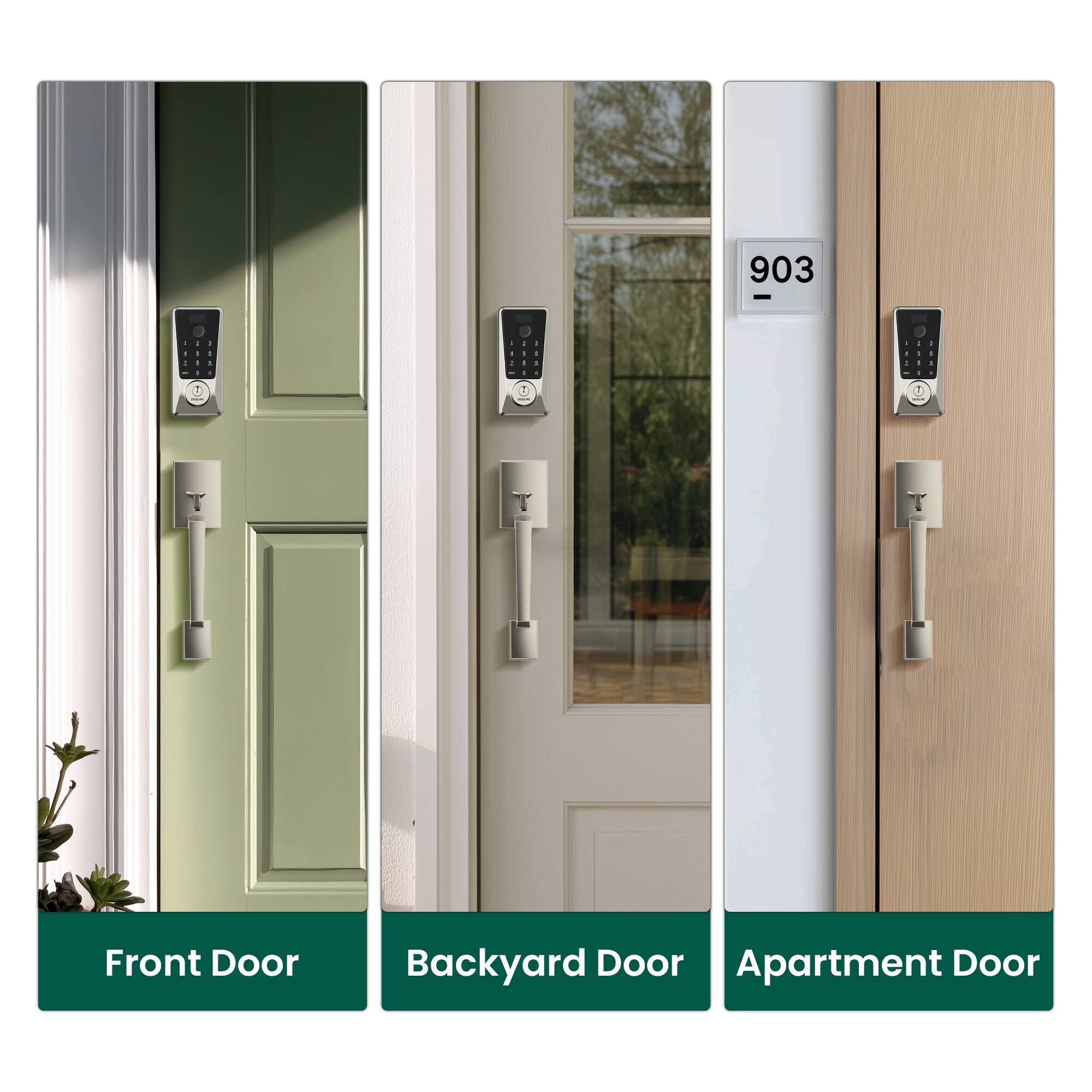903 - 4 1 Front Door Backyard Door Apartment Door
