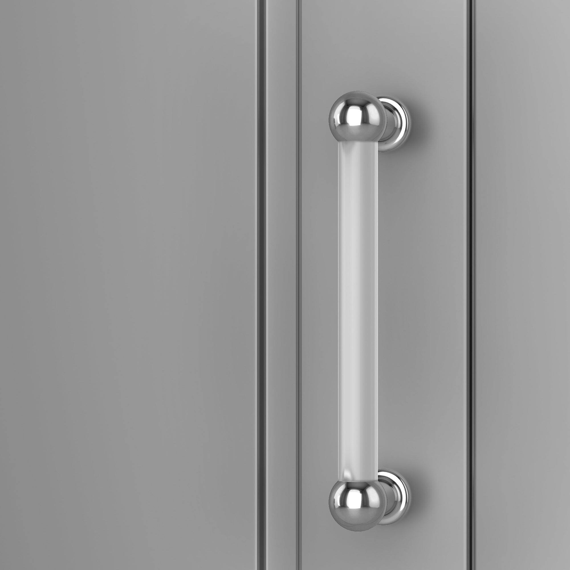 Alt View 10. Boyel Living - Tall Storage Cabinet with Four Doors Adjustable Shelf Door Rack MDF Painted Finish Grey - Grey.