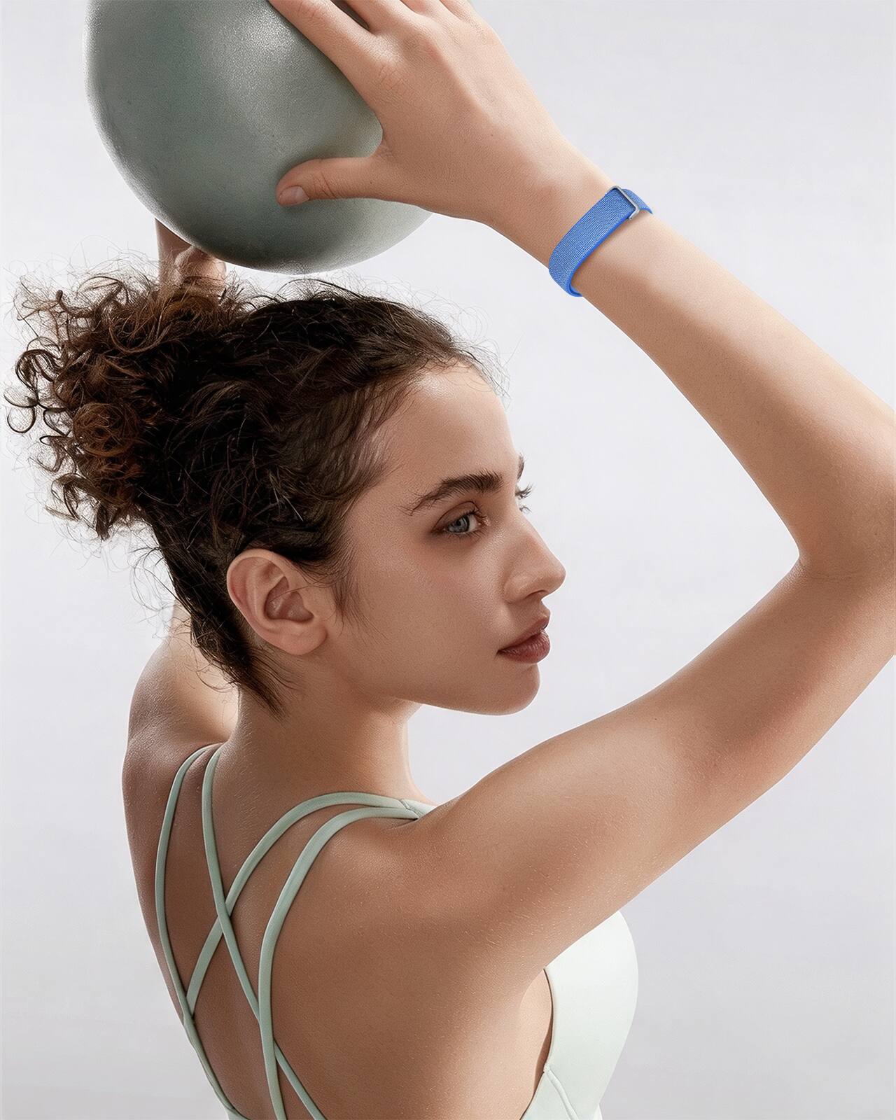 Alt View 2. Fintie - Magnetic Nylon Sport Loop Band for Google Fitbit Air, Soft Nylon Solo Loop Breathable Adjustable Replacement Strap - Glacier Blue.