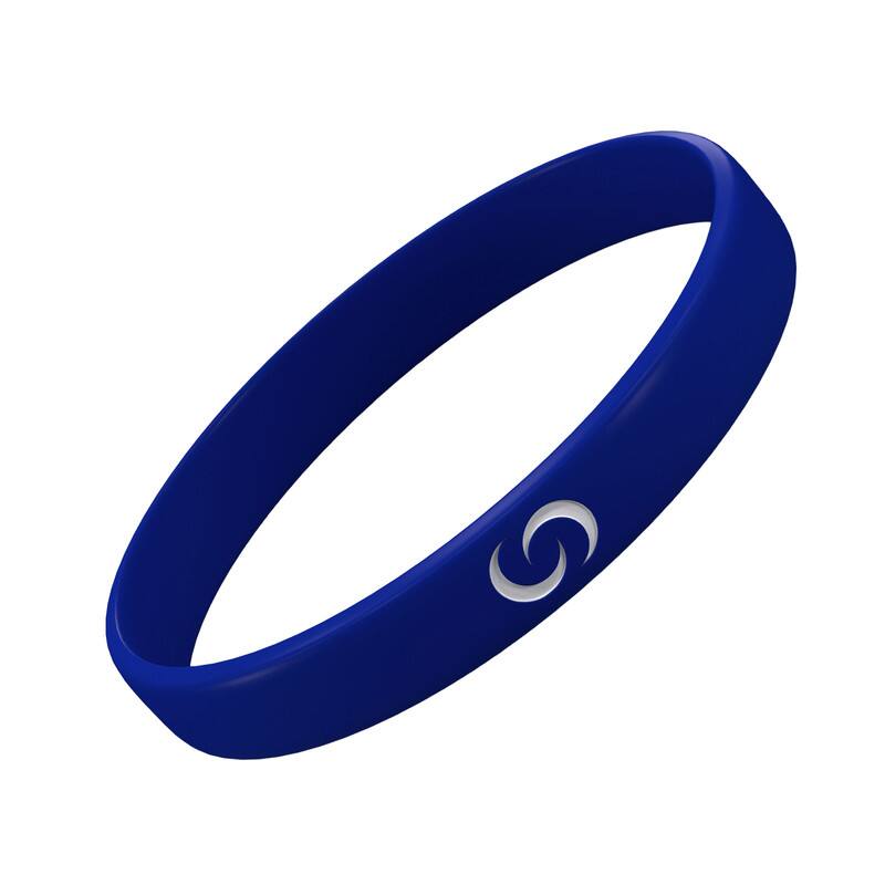 Front. Contact Co. - Smart Silicone NFC Wristband, Sleek Durable Smart Band with Instant App-Free Sharing for Tech Enthusiasts and More - Blue.