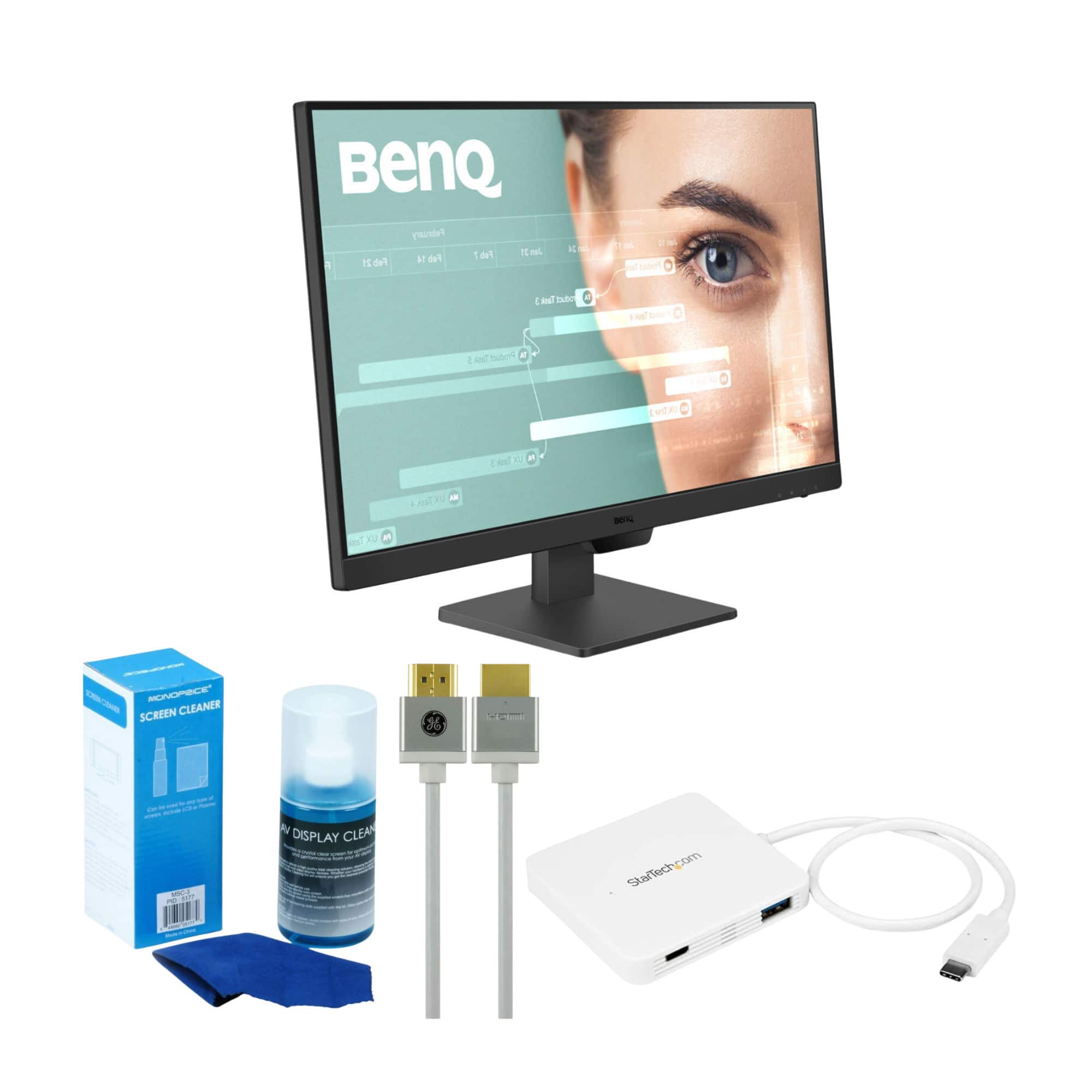 BenQ - GW2790 27-Inch 100Hz Eye-Care Monitor 1080p IPS Flicker Free Bundle - Black