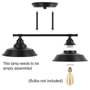 This lamp needs to be simply assembled  
(Bulbs not included)