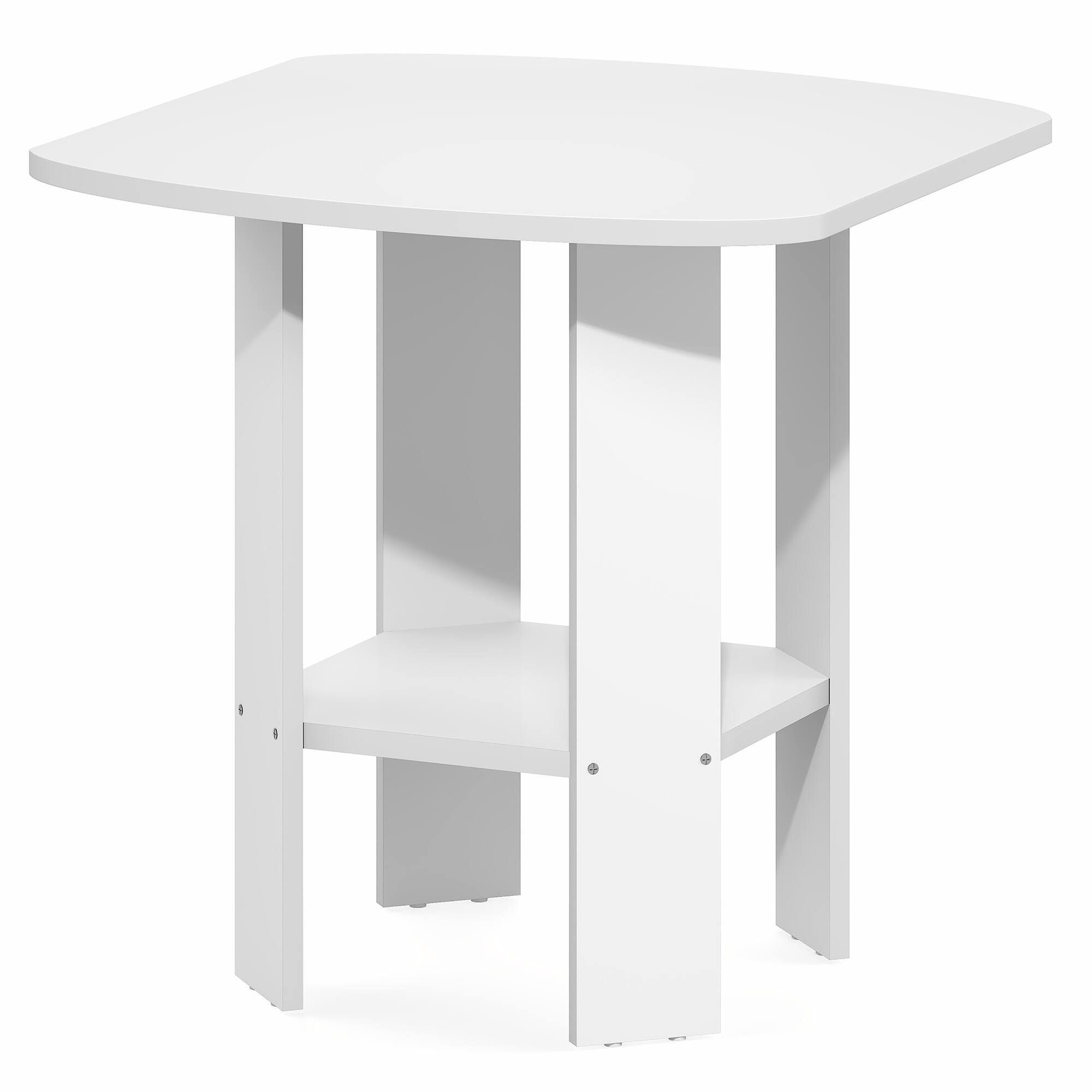 Alt View 5. Furinno - SIMPLE DESIGN Side Table, Square End Table, Open Shelves Night Stand, Bedside Table, Rounded Corner, Easy Assembly - White.