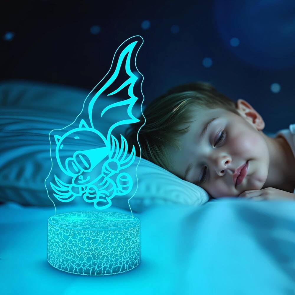 Angle. Schertz - Dog Man Cat Kid Night Light – 7-Color LED Base, Official Licensed.