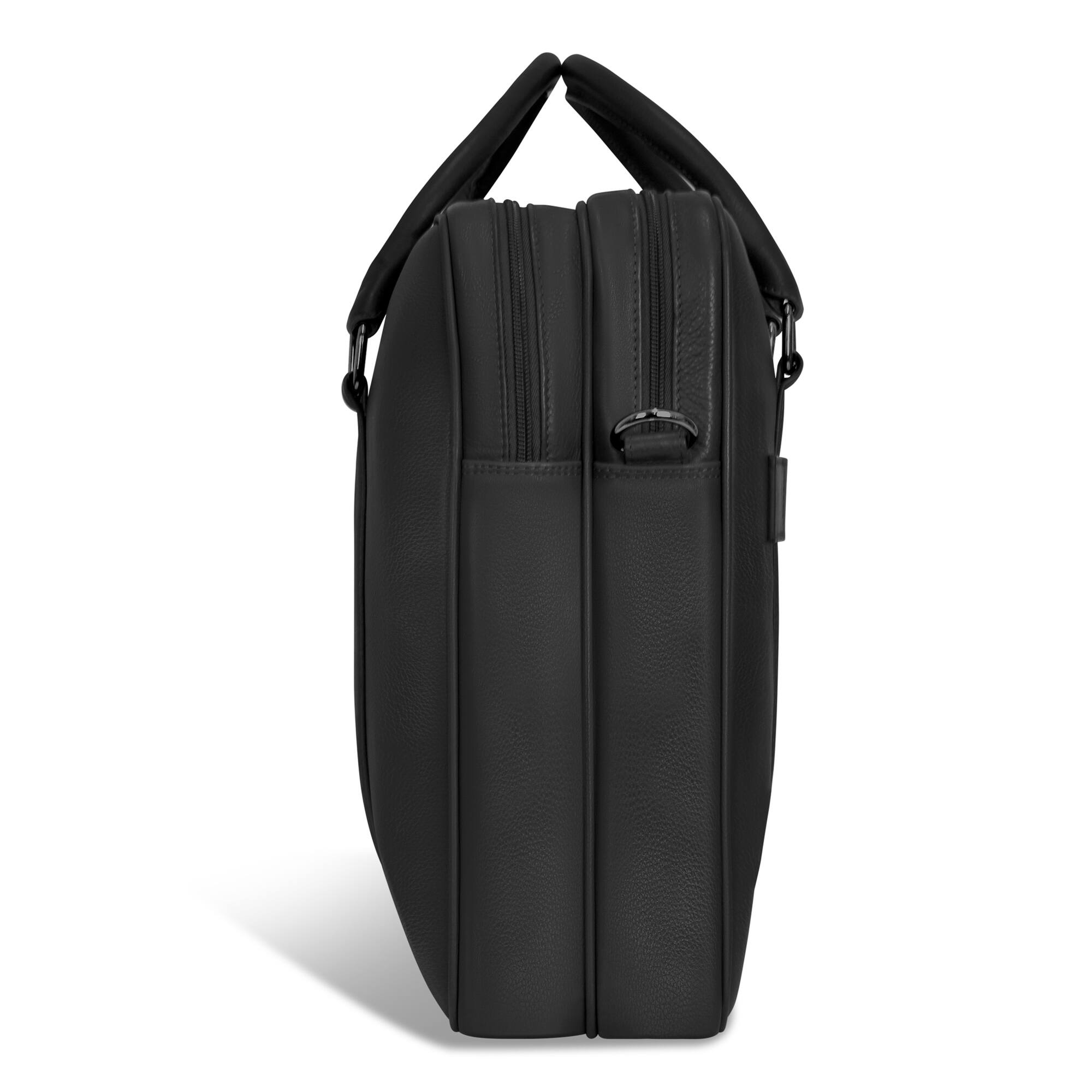 Back. Champs - Onyx Collection Leather Laptop Briefcase - Black.