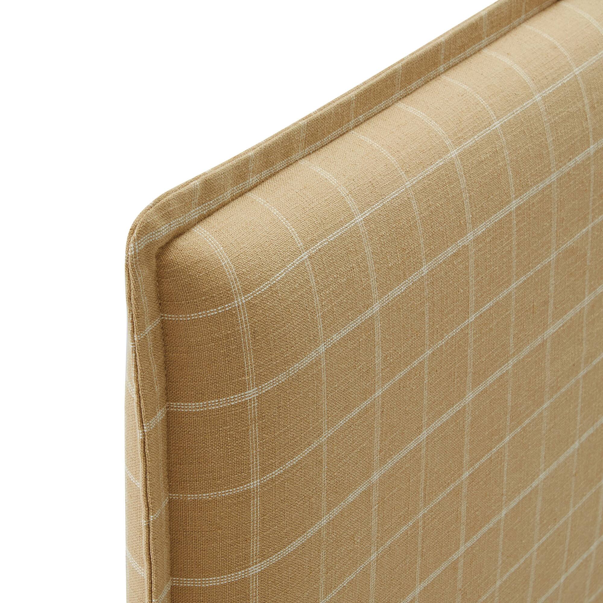 Alt View 4. Modway - Camille Checkered Linen Blend Headboard by Modway - Hemp Windowpane Check.