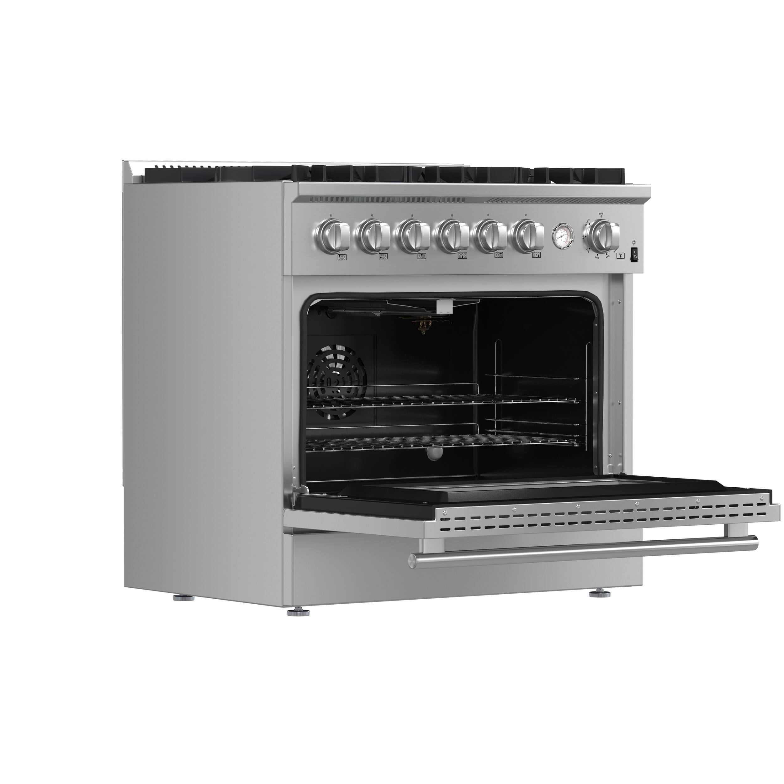 Alt View 2. Forno Appliances - Marco 5.36 Cu. Ft. Freestanding Gas Convection Range - Silver.