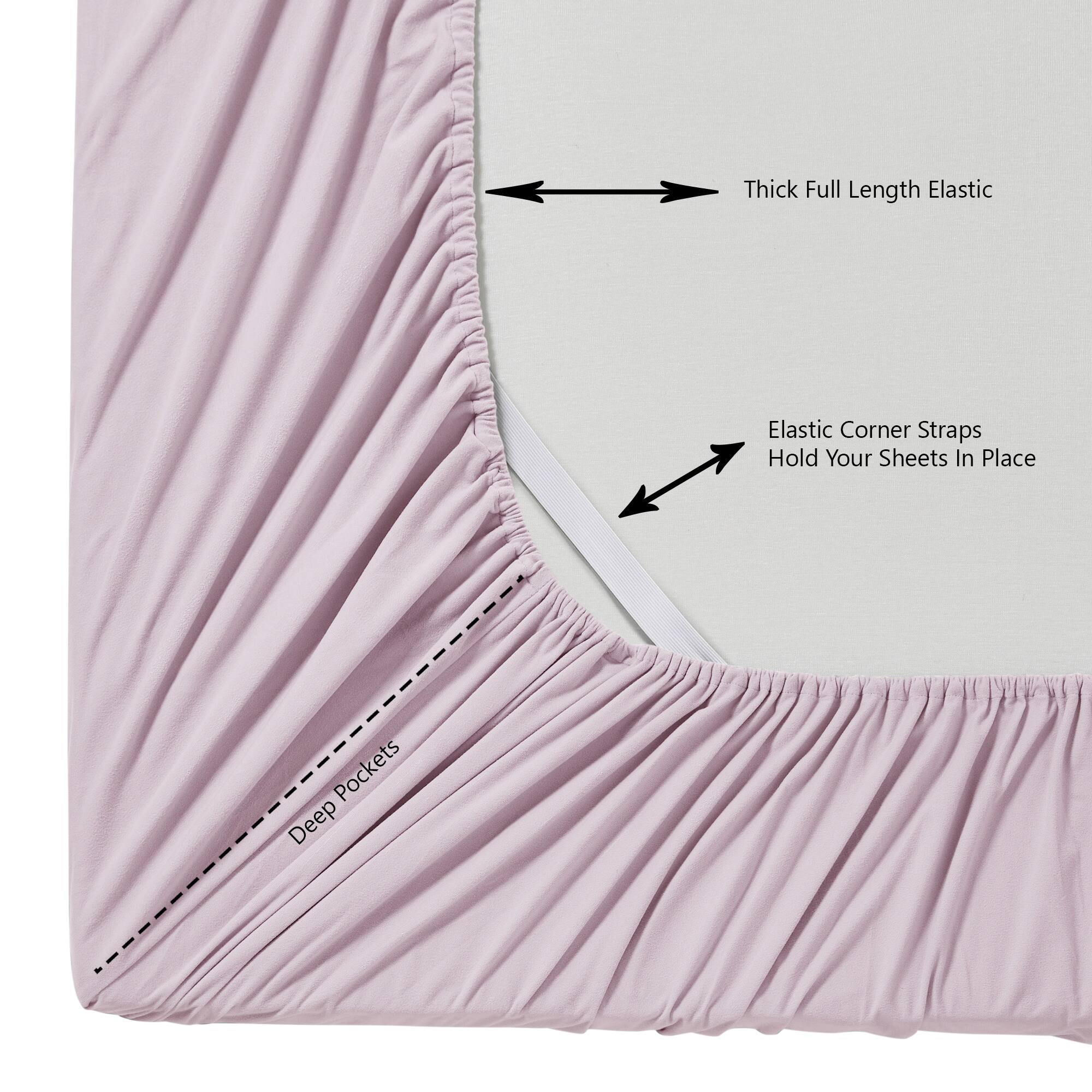 - Thick Full Length Elastic
- Elastic Corner Straps Hold Your Sheets In Place
- Deep Pockets