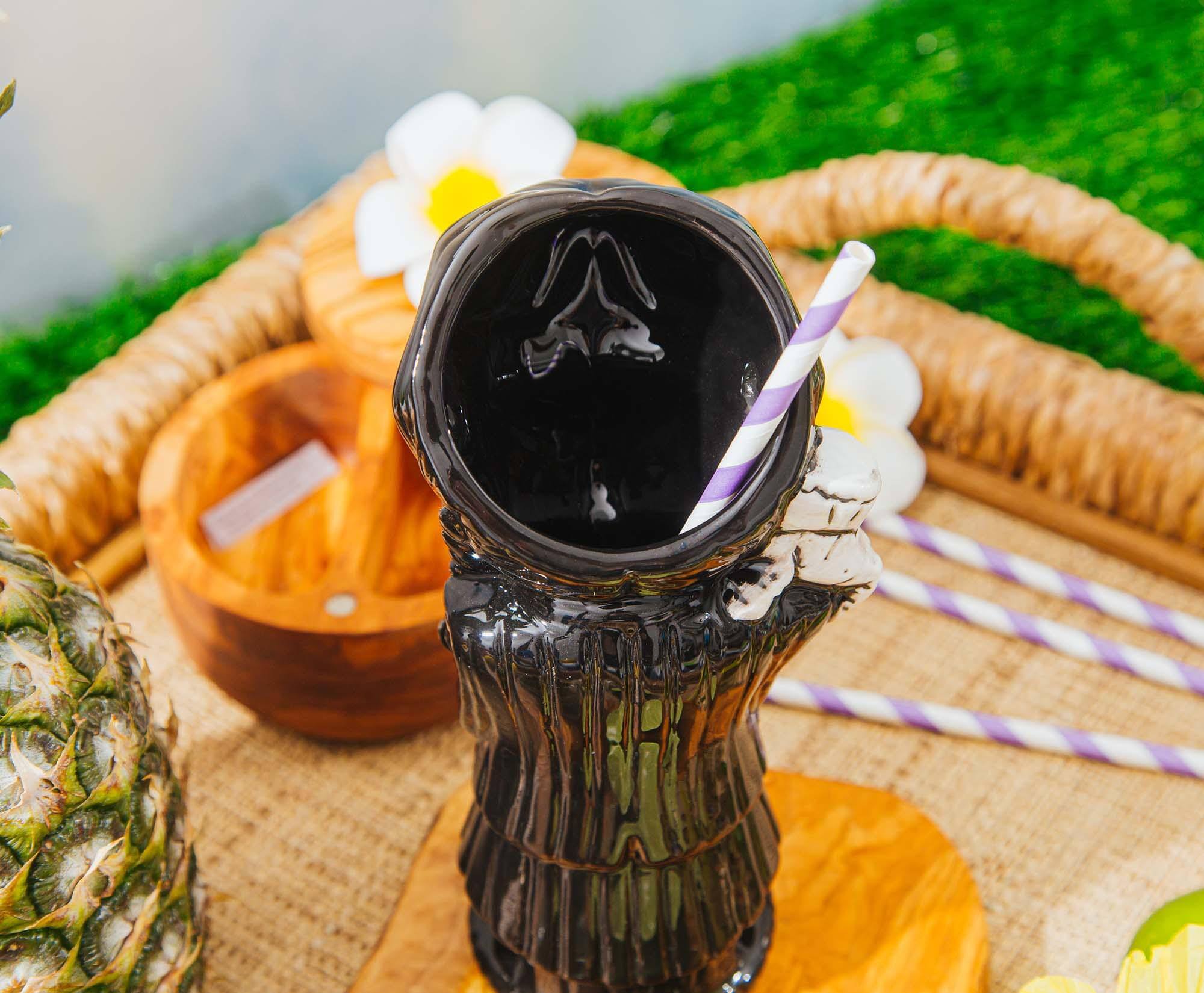 Alt View 4. ThinkGeek - Geeki Tikis The Addams Family Wednesday Ceramic Mug | Holds 11 Ounces - Black/White.