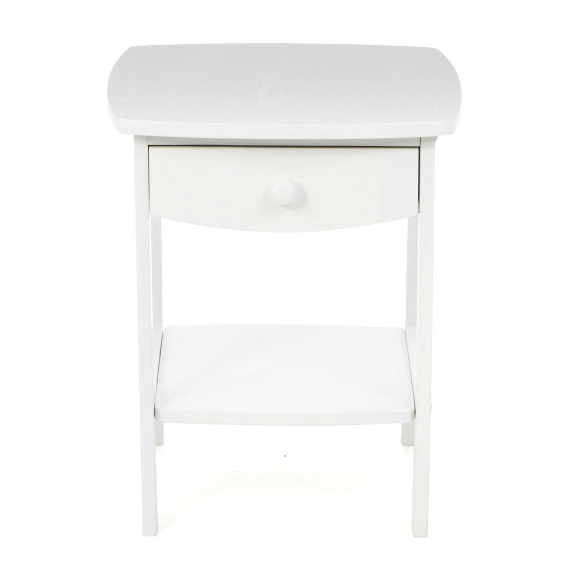 Left. Hivvago - Hivvago Contemporary 1-Drawer Bedside Table Nightstand - White.