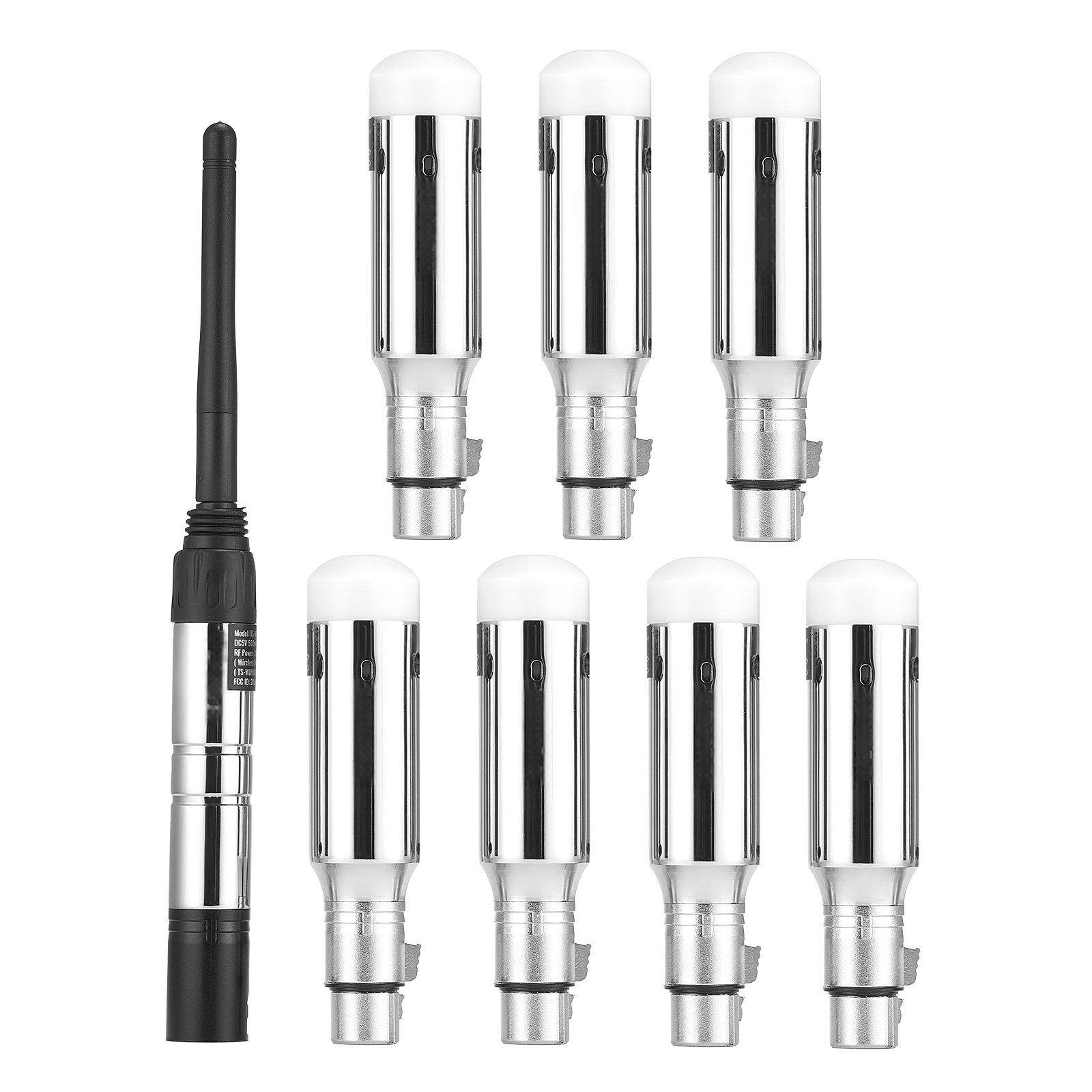 Alt View 9. Glintex - DMX Wireless Receiver 7 Receivers 1 Transmitter 2.4G ISM Band 656ft Range Rechargeable Wireless Lighting for Stage Party.