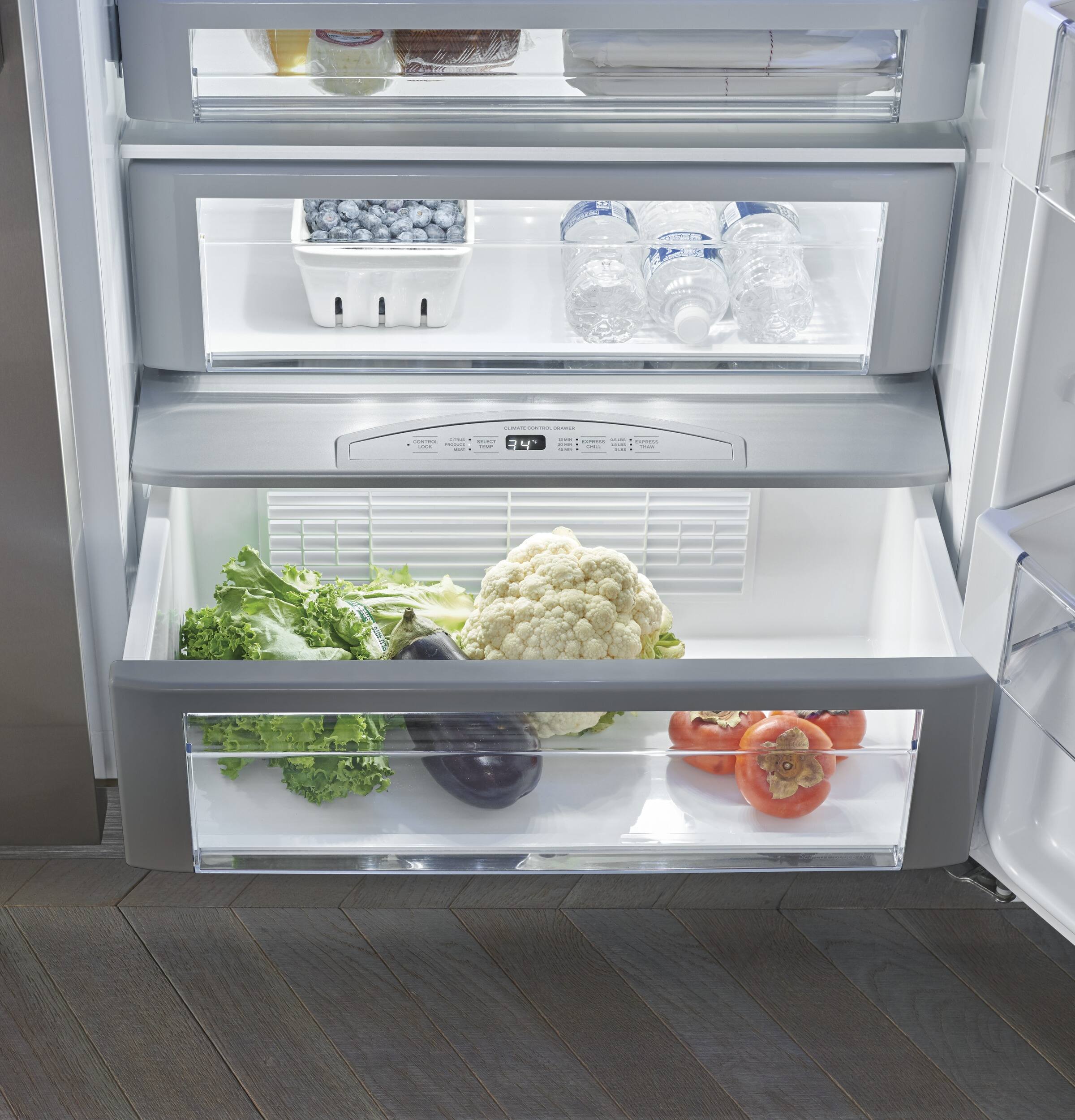 Alt View 7. Monogram - 28.8 Cu. Ft. Side-by-Side Built-In Smart Refrigerator with Dispenser - Stainless steel.