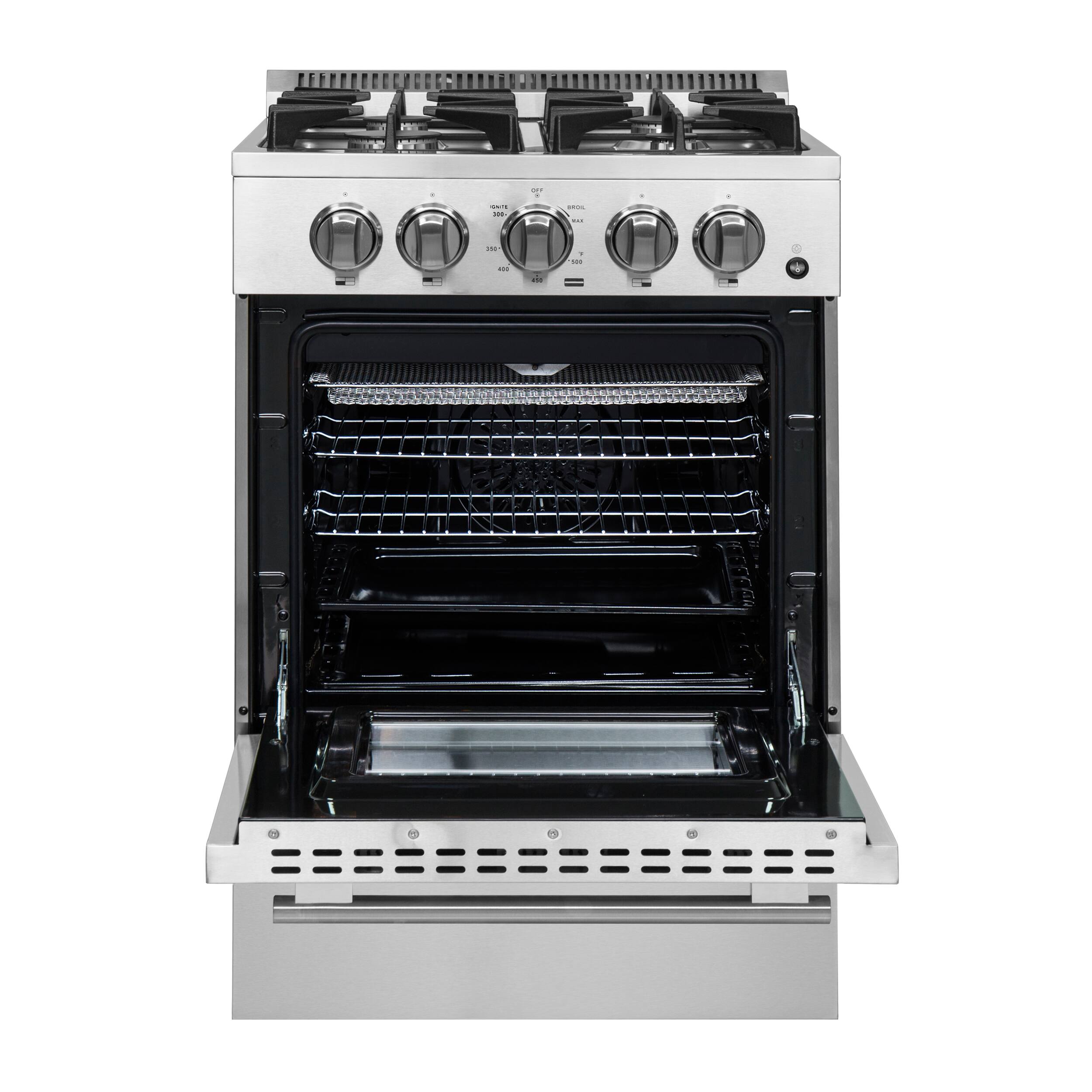 Alt View 16. Forno Appliances - Breno Alta Qualita 2.3 Cu. Ft. Freestanding Gas Range with Steam Clean Function and LP Conversion Kit - Silver.