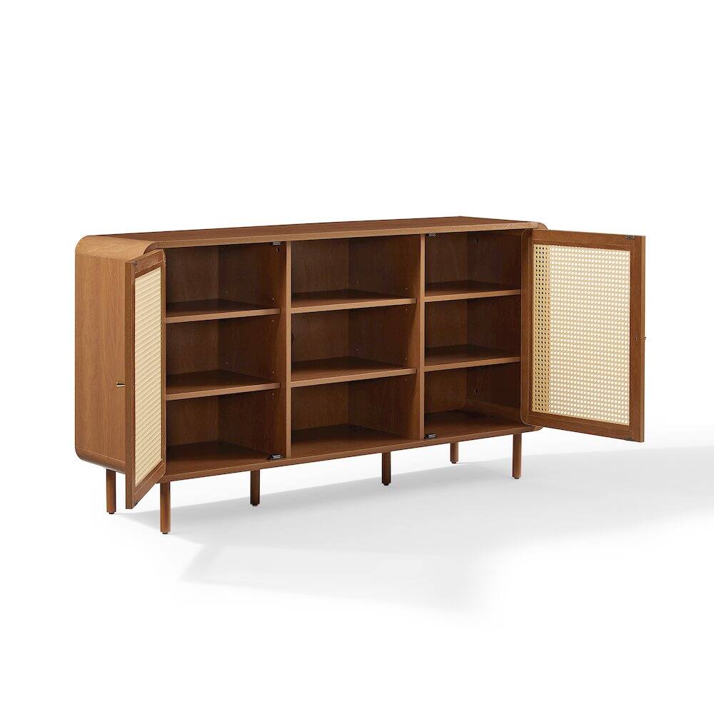 Back. Crosley Furniture - Nora Mid-Century Sideboard - Walnut.