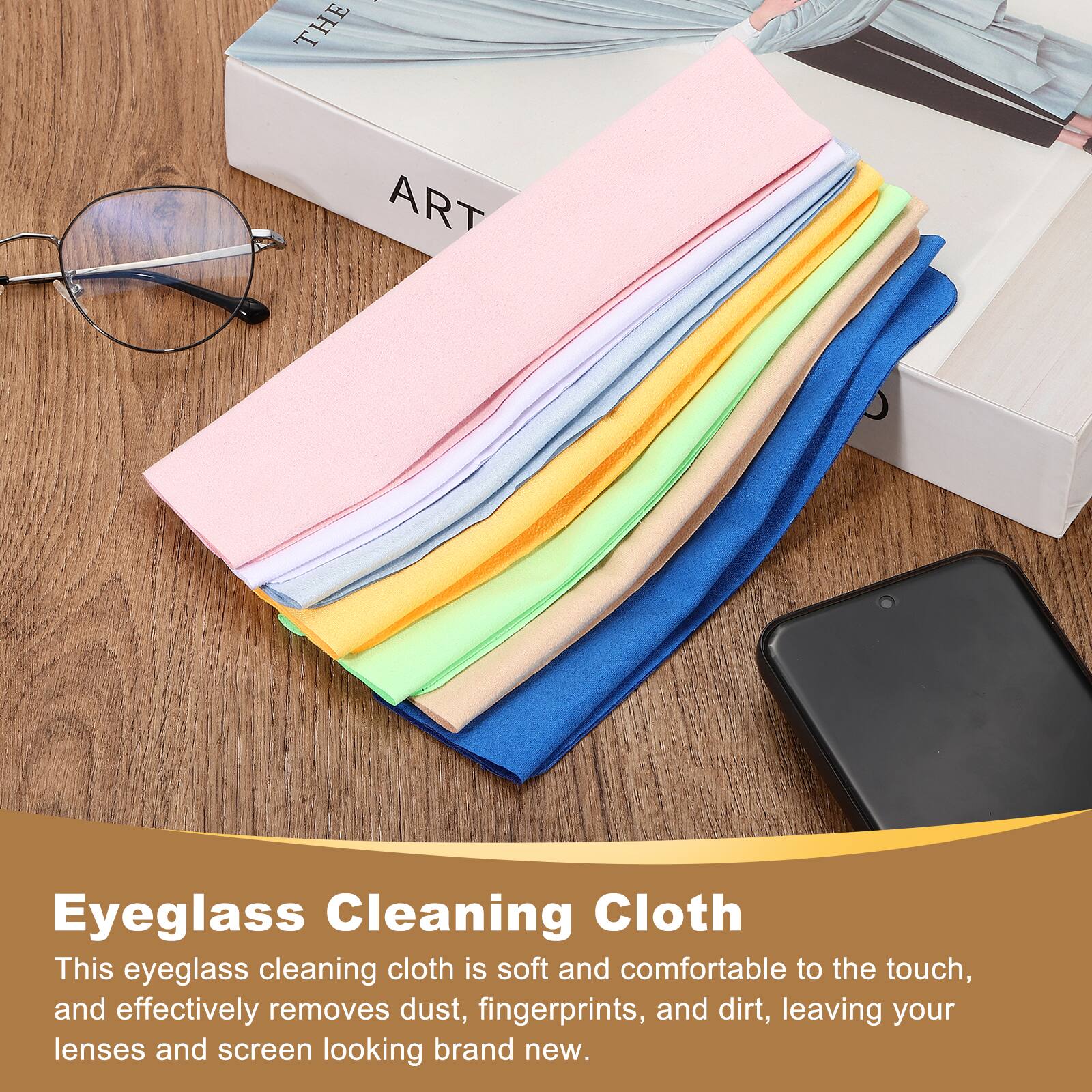 THE ART Eyeglass Cleaning Cloth

This eyeglass cleaning cloth is soft and comfortable to the touch, and effectively removes dust, fingerprints, and dirt, leaving your lenses and screen looking brand new.