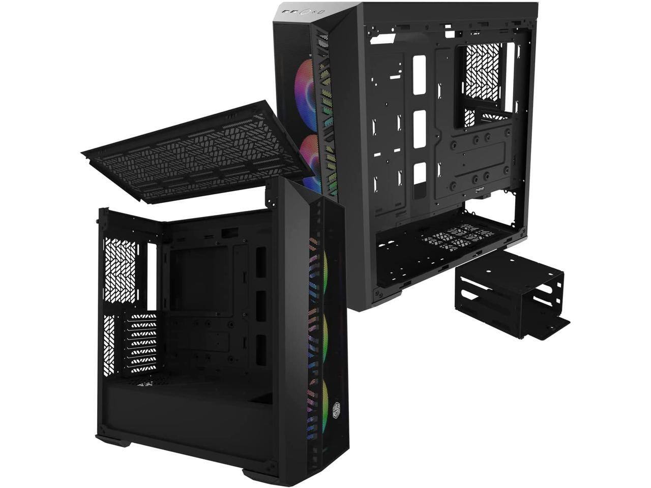 Alt View 9. Cooler Master - Cooler Master MasterBox 520 Mesh Black, ATX Mid-Tower, Mesh Front, Tempered Glass, USB 3.2 Type-C - Black.