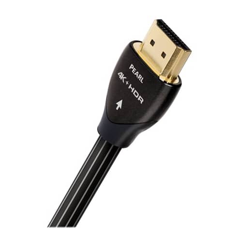 AudioQuest - Pearl 13.2' 4K Ultra HD In-Wall HDMI Cable - Black/White Stripe-Front_Standard