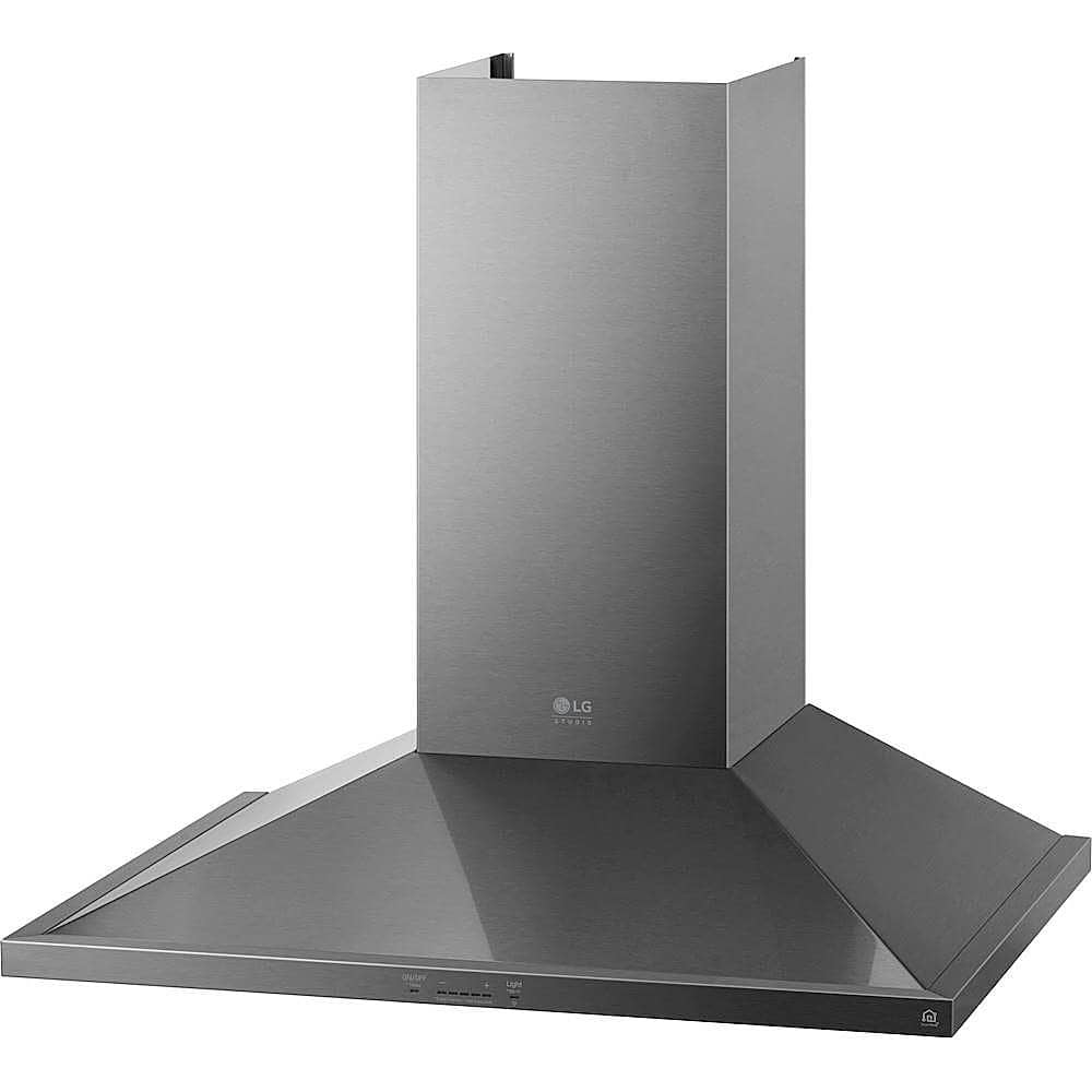 Left. LG - STUDIO 36" Convertible Range Hood - Stainless steel.