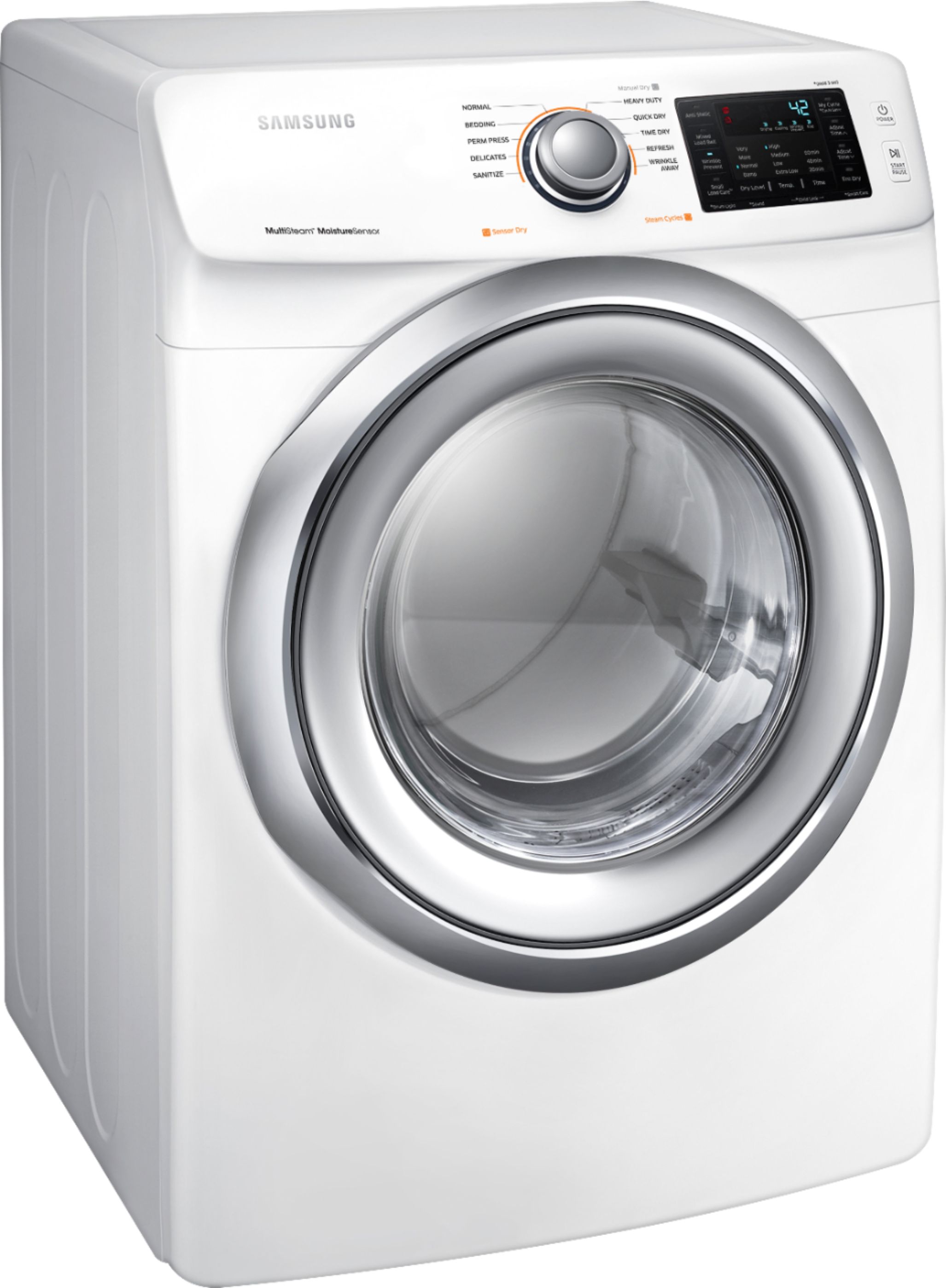 Samsung 7.5 Cu. Ft. 10Cycle Gas Dryer with Steam White DVG45N5300W