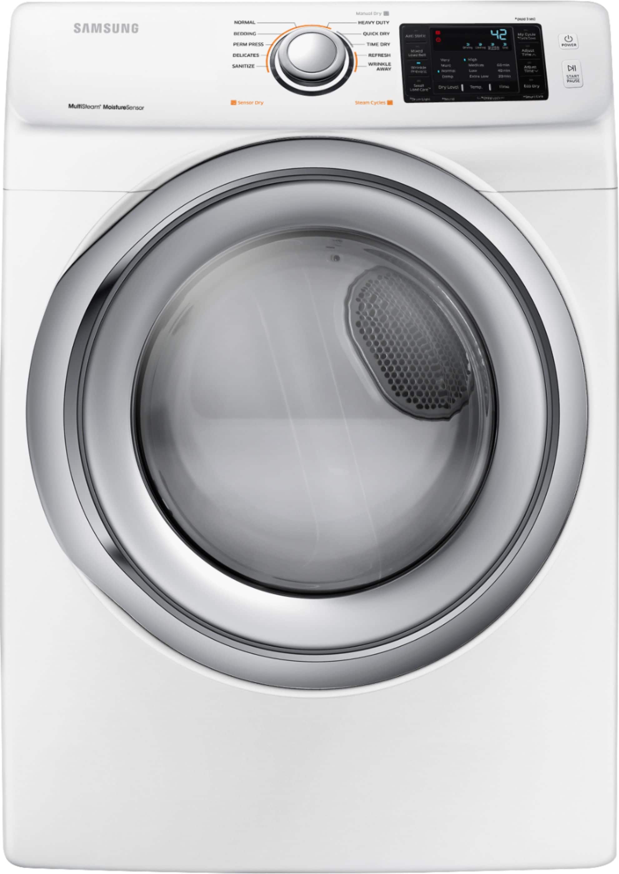 Front. Samsung - 7.5 Cu. Ft. 10-Cycle Gas Dryer with Steam.