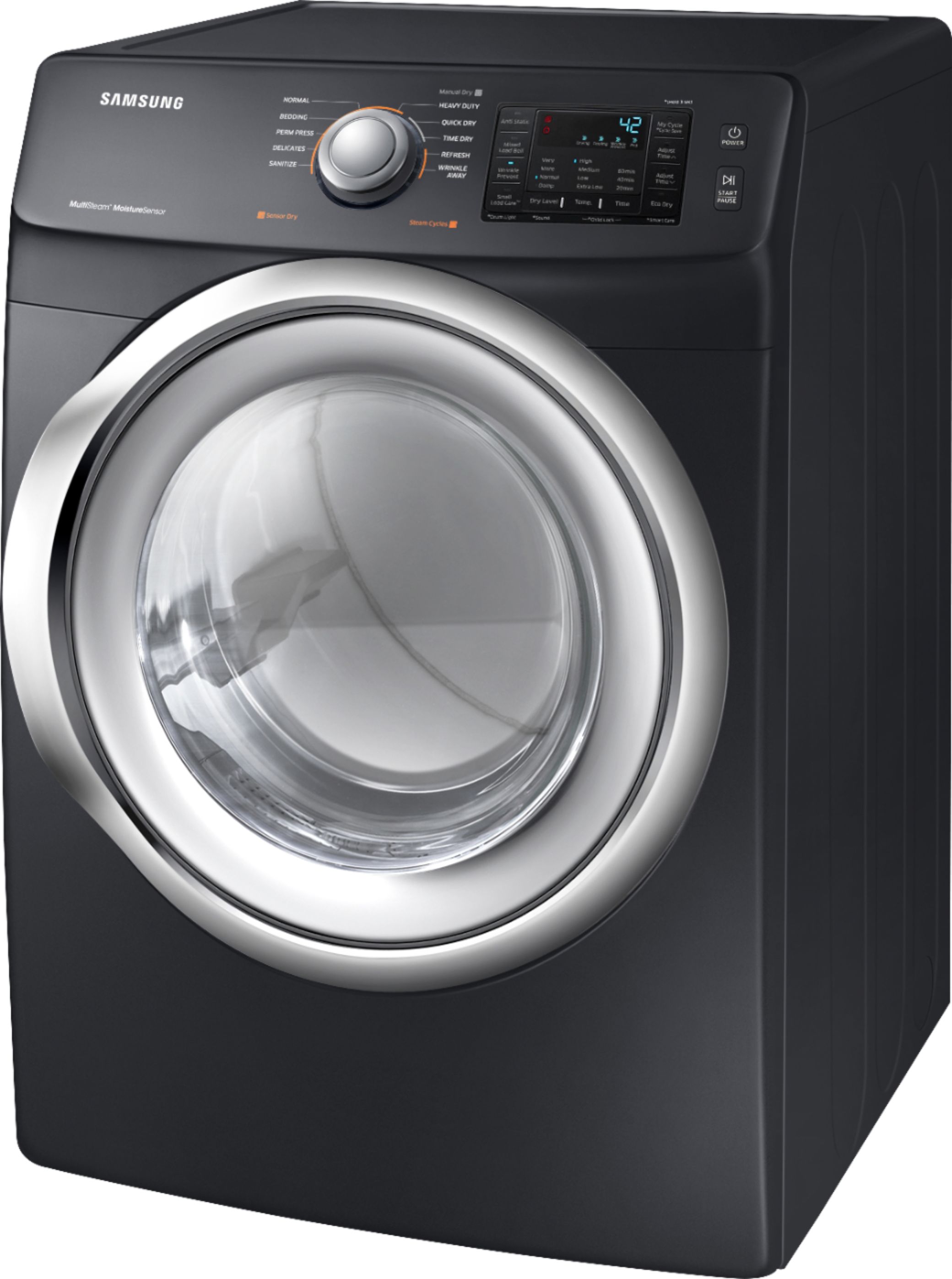 Best Buy Samsung 7.5 Cu. Ft. 10Cycle Electric Dryer with Steam Black