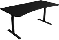 Front. Arozzi - Arena Ultrawide Curved Gaming Desk - Pure Black.