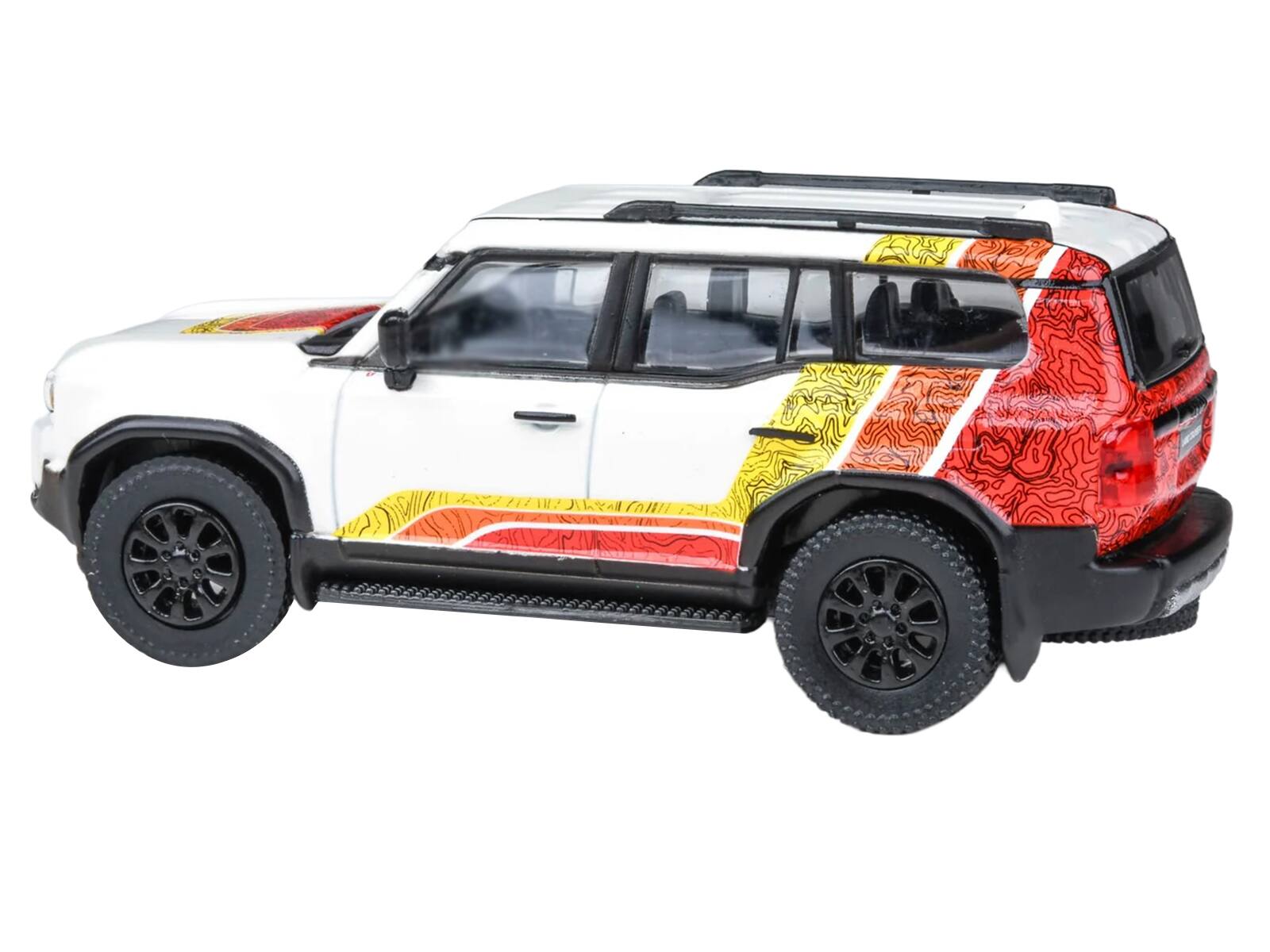 Alt View 3. Paragon - 2024 Toyota Land Cruiser 250 Prado White with "TRD" Stripes 1/64 Diecast Model Car by Paragon.