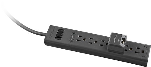  Insignia™ - 6-Outlet Surge Protector with USB Adapter