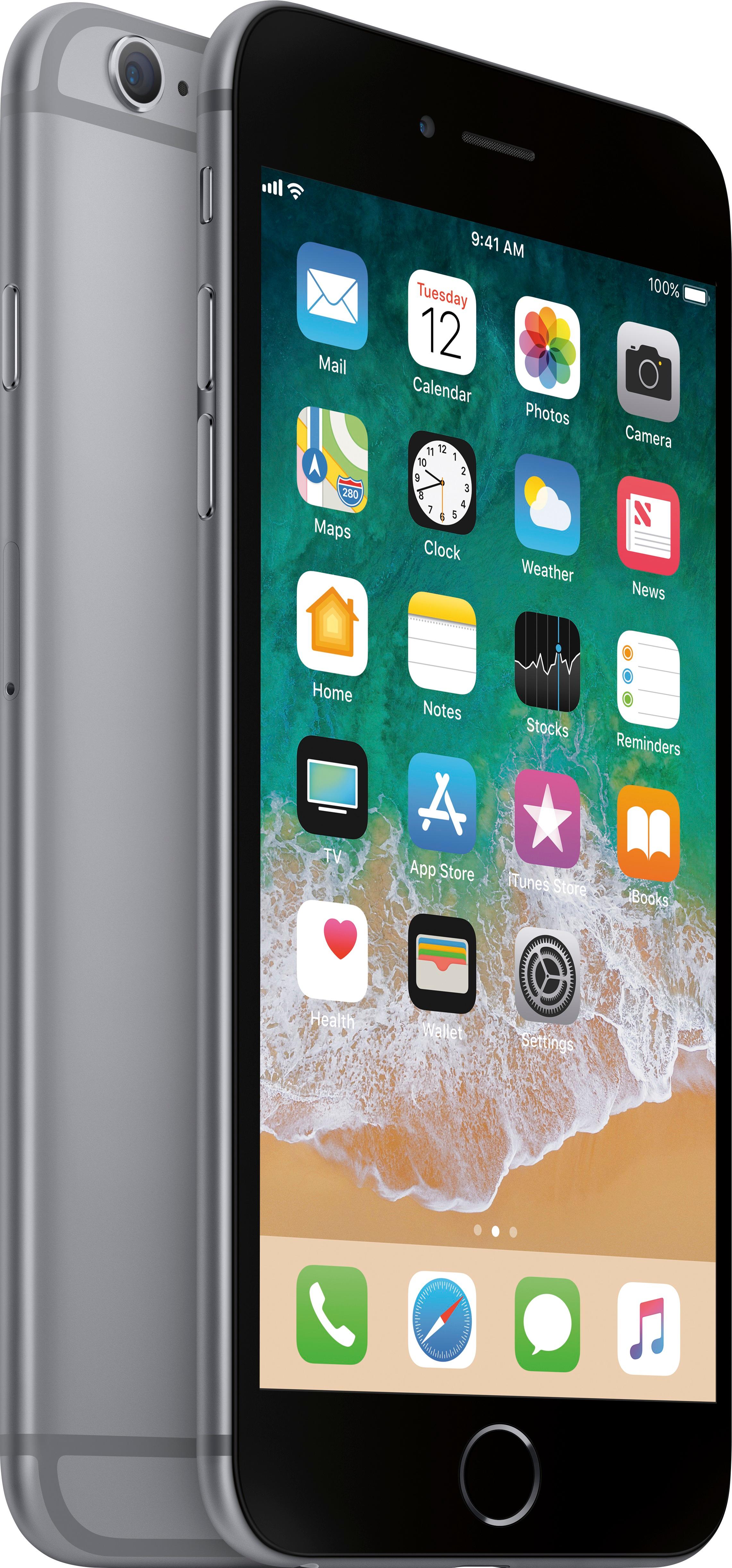 Angle View: Simple Mobile - Apple iPhone 6s Plus 4G LTE with 32GB Memory Prepaid Cell Phone - Space Gray