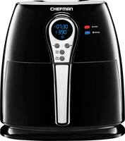 CHEFMAN - 2.5L Digital Air Fryer - Black/Stainless Steel - Front_Zoom