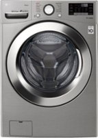 LG - 4.5 Cu. Ft. High Efficiency Stackable Smart Front-Load Washer with Steam and 6Motion Technology - Graphite steel - Front_Zoom
