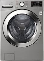 LG - 4.5 Cu. Ft. 12-Cycle Front-Loading Smart Wi-Fi Washer with Steam and 6Motion Technology - Graphite Steel - Front_Zoom
