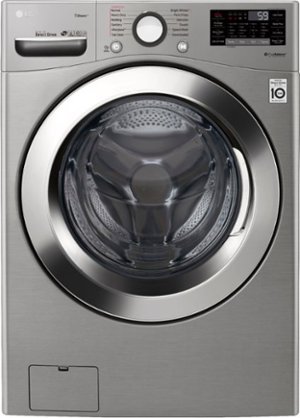 LG - 4.5 Cu. Ft. High-Efficiency Stackable Smart Front Load Washer with Steam and 6Motion Technology - Graphite steel